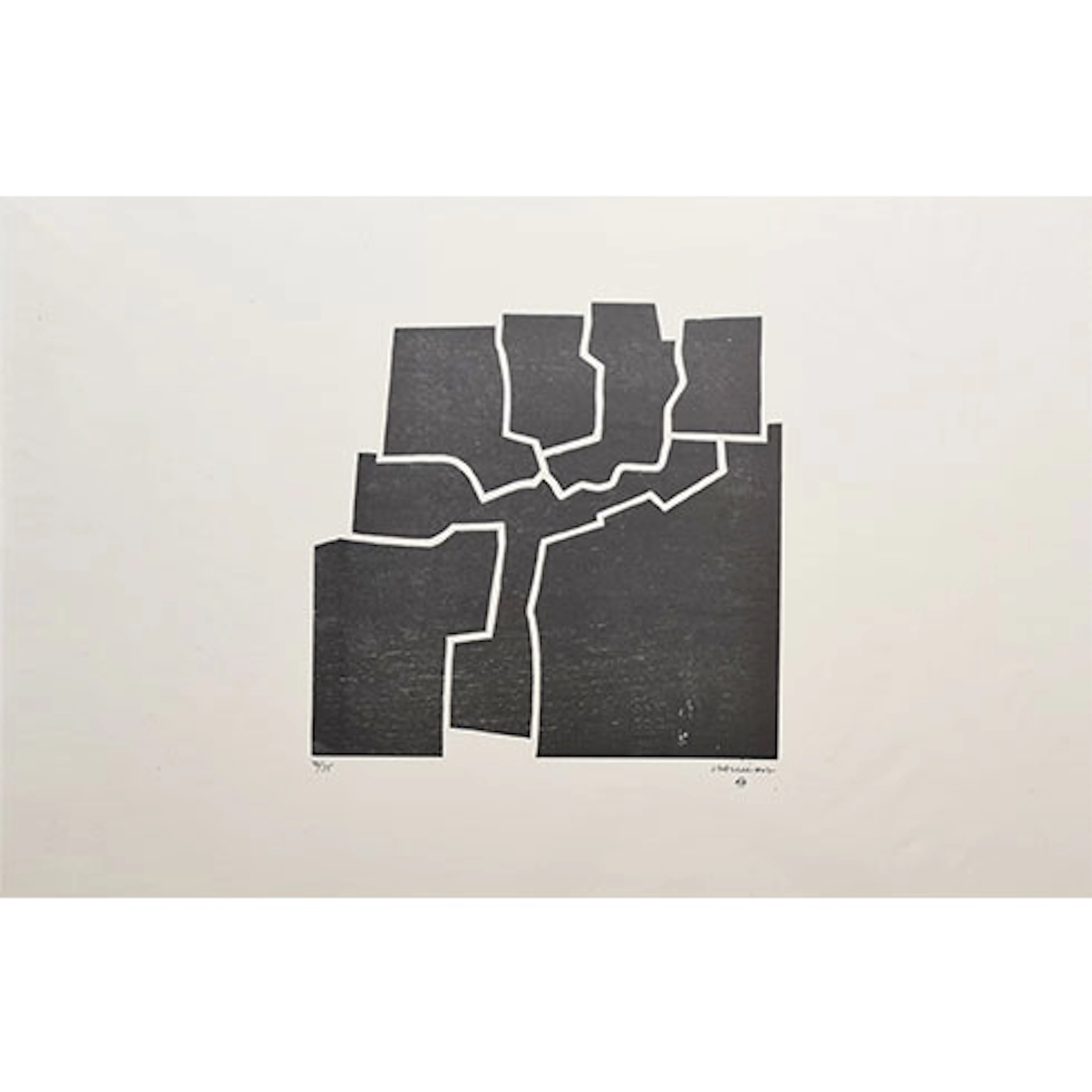 Eduardo Chillida - Xilografía "Beltza V"