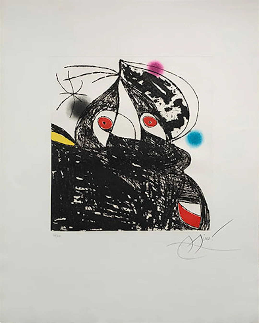 Joan Miró - Grabado al Aguafuerte y Aguatinta "Personnage Romantique"