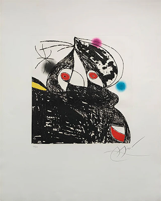 Joan Miró - Grabado al Aguafuerte y Aguatinta "Personnage Romantique"