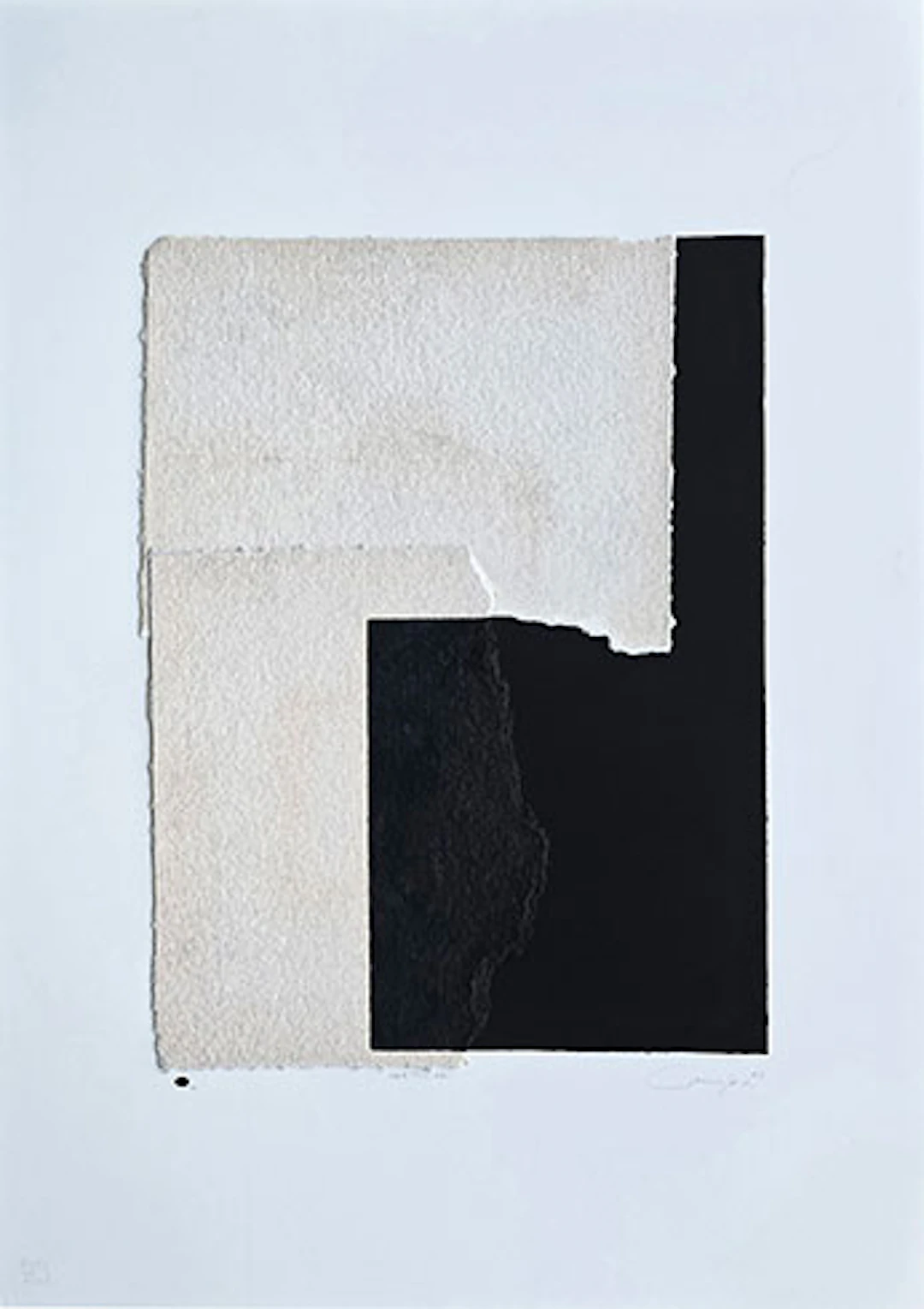 Rafael Canogar - Serigrafía con Collage sobre Cartón Pluma "Cortinal"