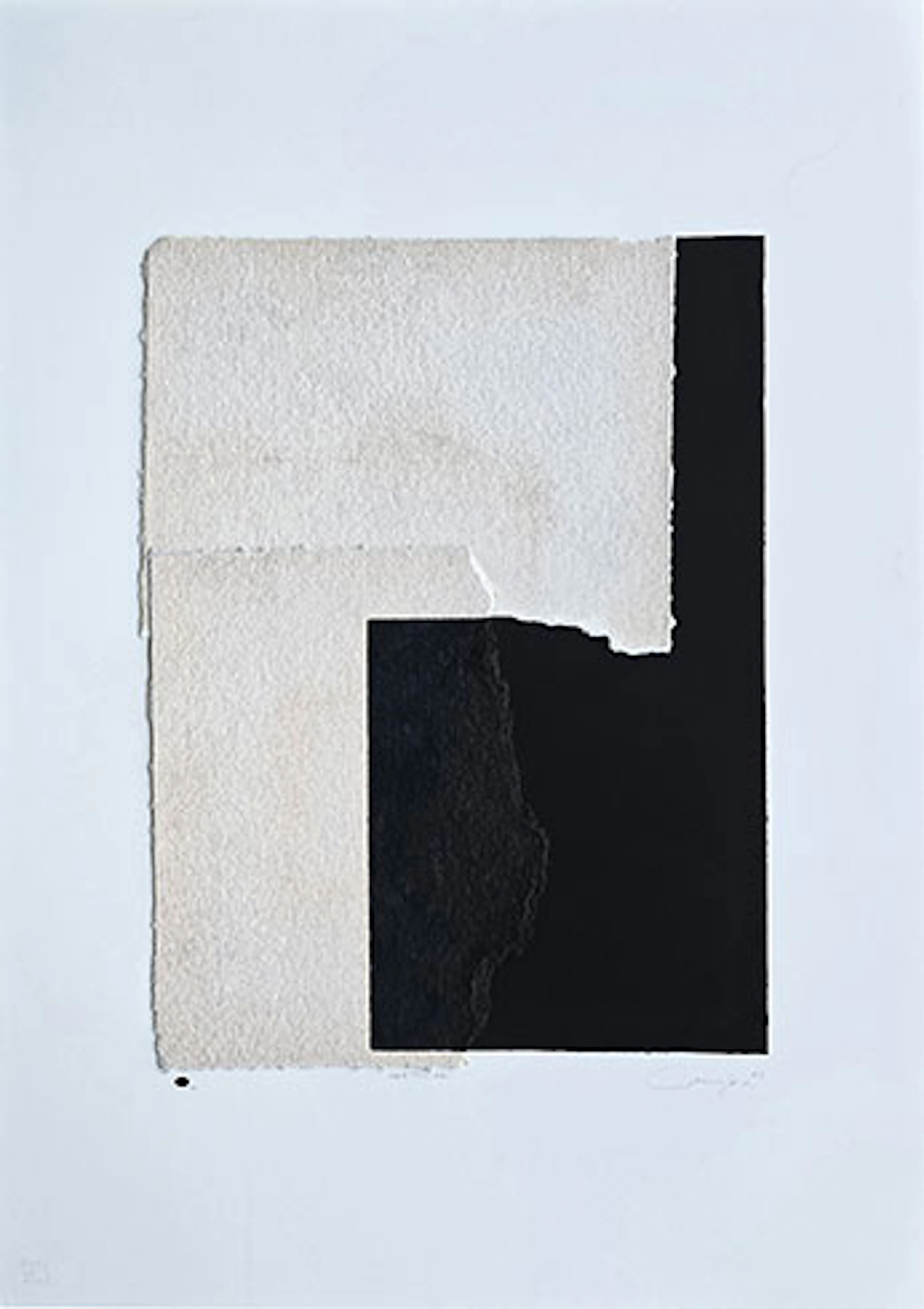 Rafael Canogar - Serigrafía con Collage sobre Cartón Pluma "Cortinal"