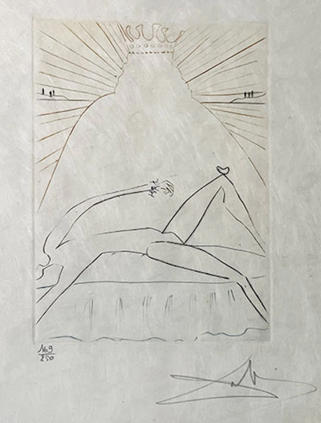 Salvador Dalí - Grabado al Aguafuerte sobre papel Japón "Richard II"
