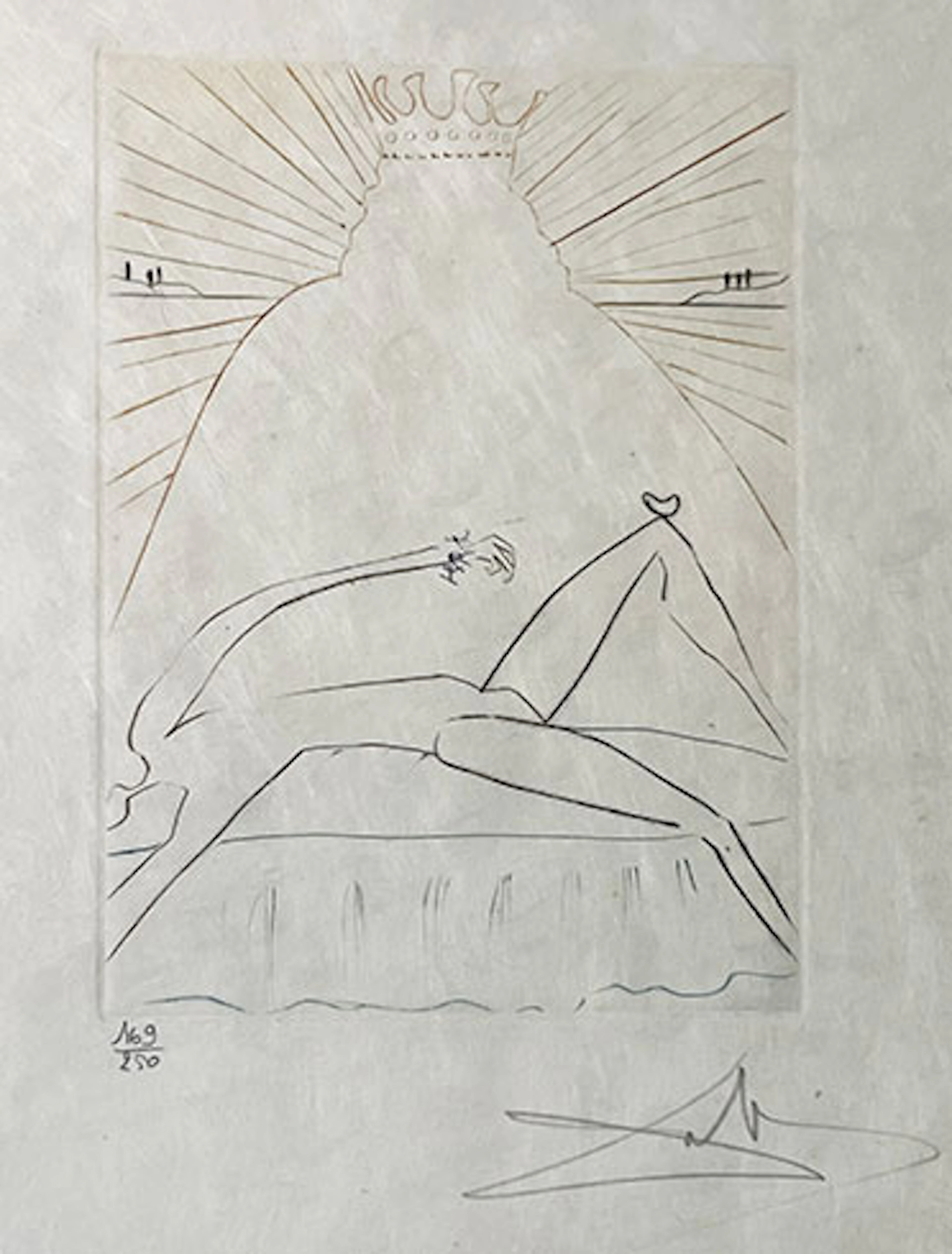 Salvador Dalí - Grabado al Aguafuerte sobre papel Japón "Richard II"