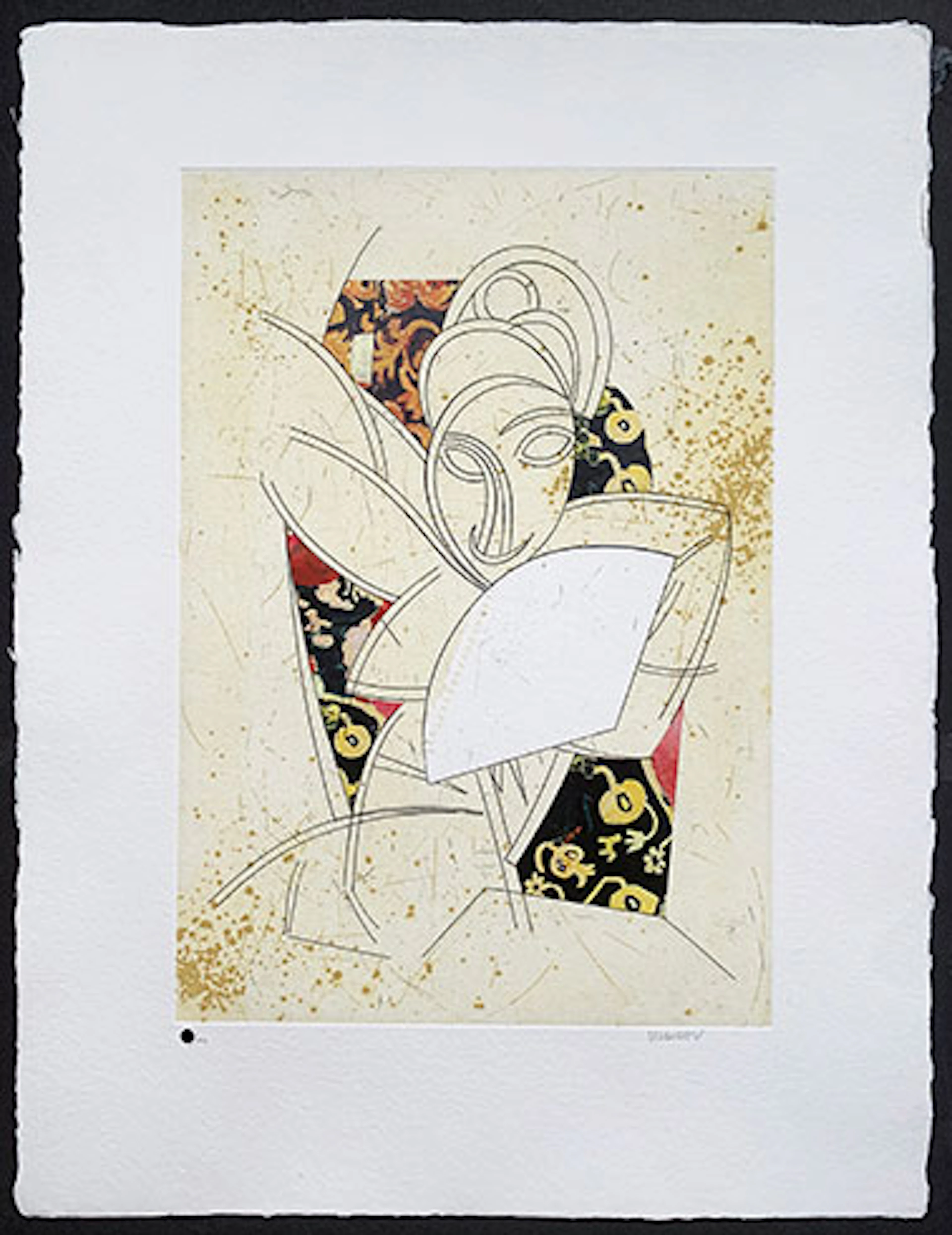 Manolo Valdés - Grabado al Aguafuerte y Collage "El Cubismo como Pretexto" #1