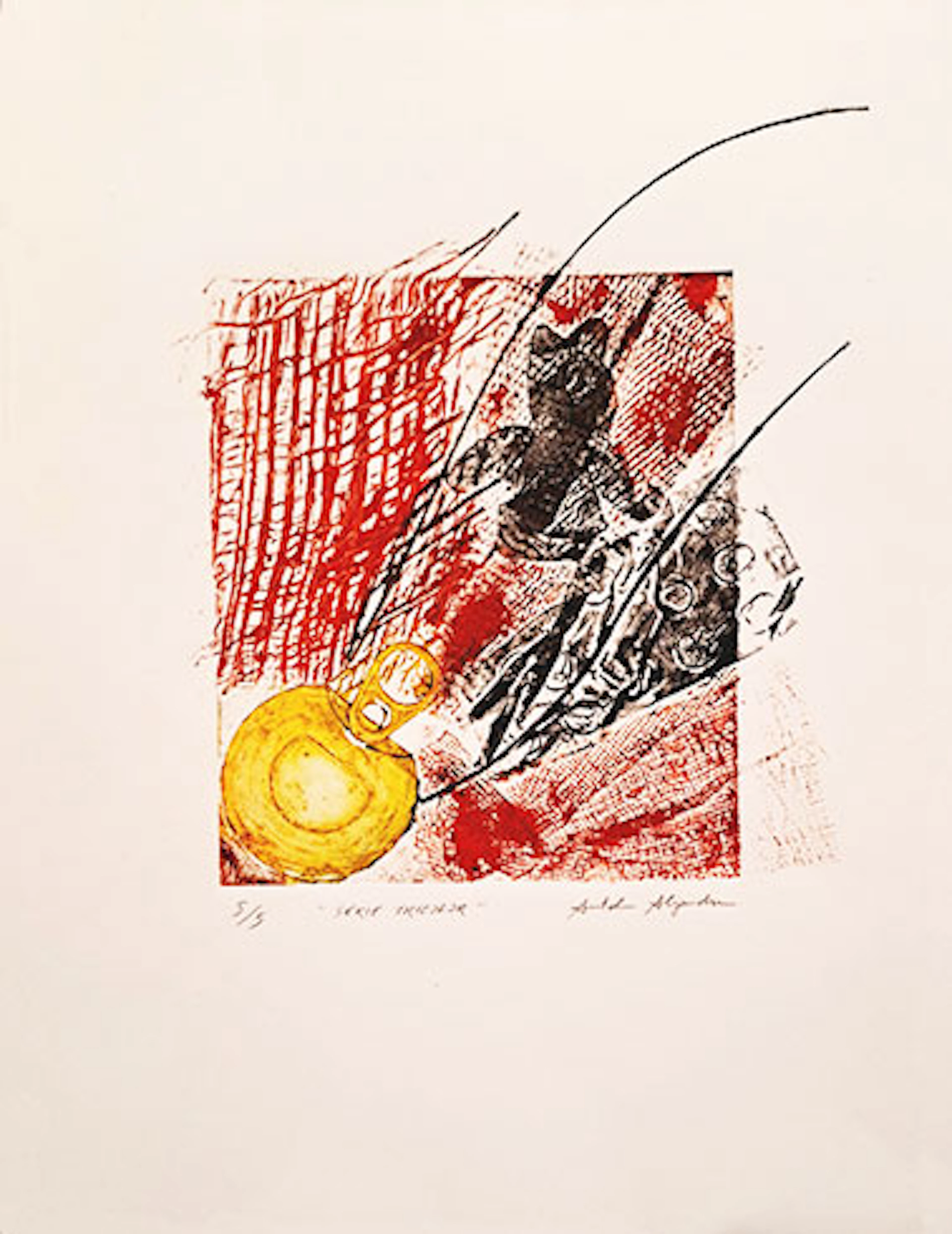Antolín Alejandre Ruiz - Collagraph "Minotauro" (Serie Tricolor)