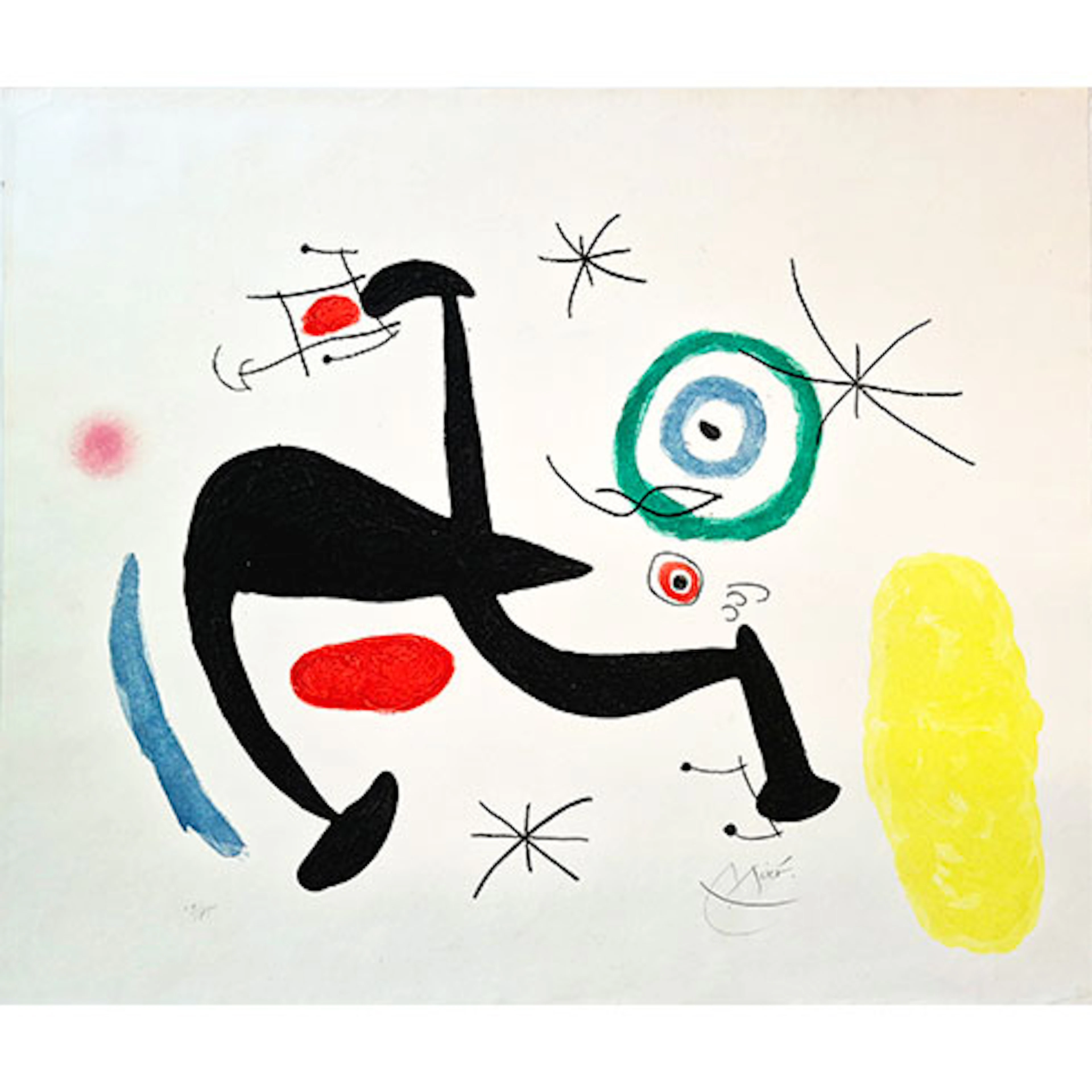 Joan Miró - Grabado al Aguafuerte y Aguatinta "La Biche Chantant la Tosca"