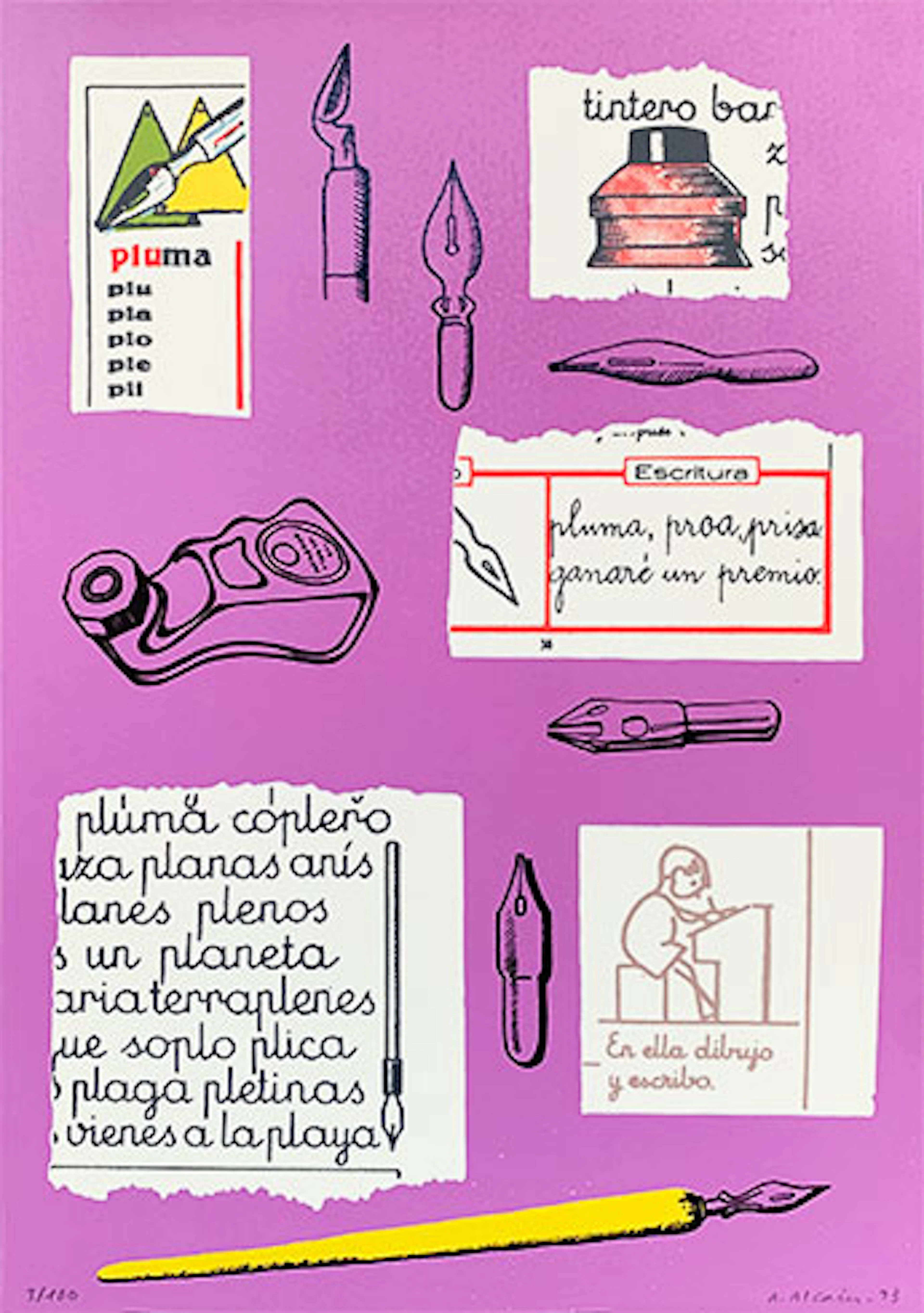 Alfredo Alcaín - Serigrafía "La Escritura" #4