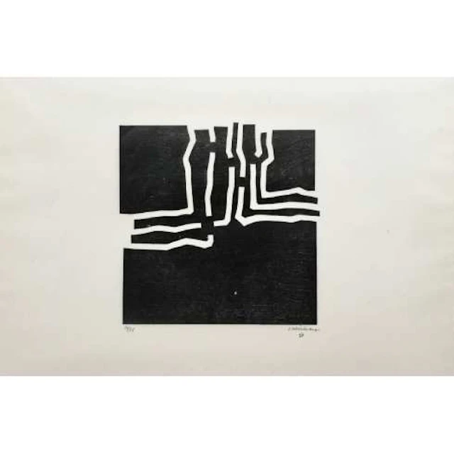 Eduardo Chillida - Xilografía "Beltza III"