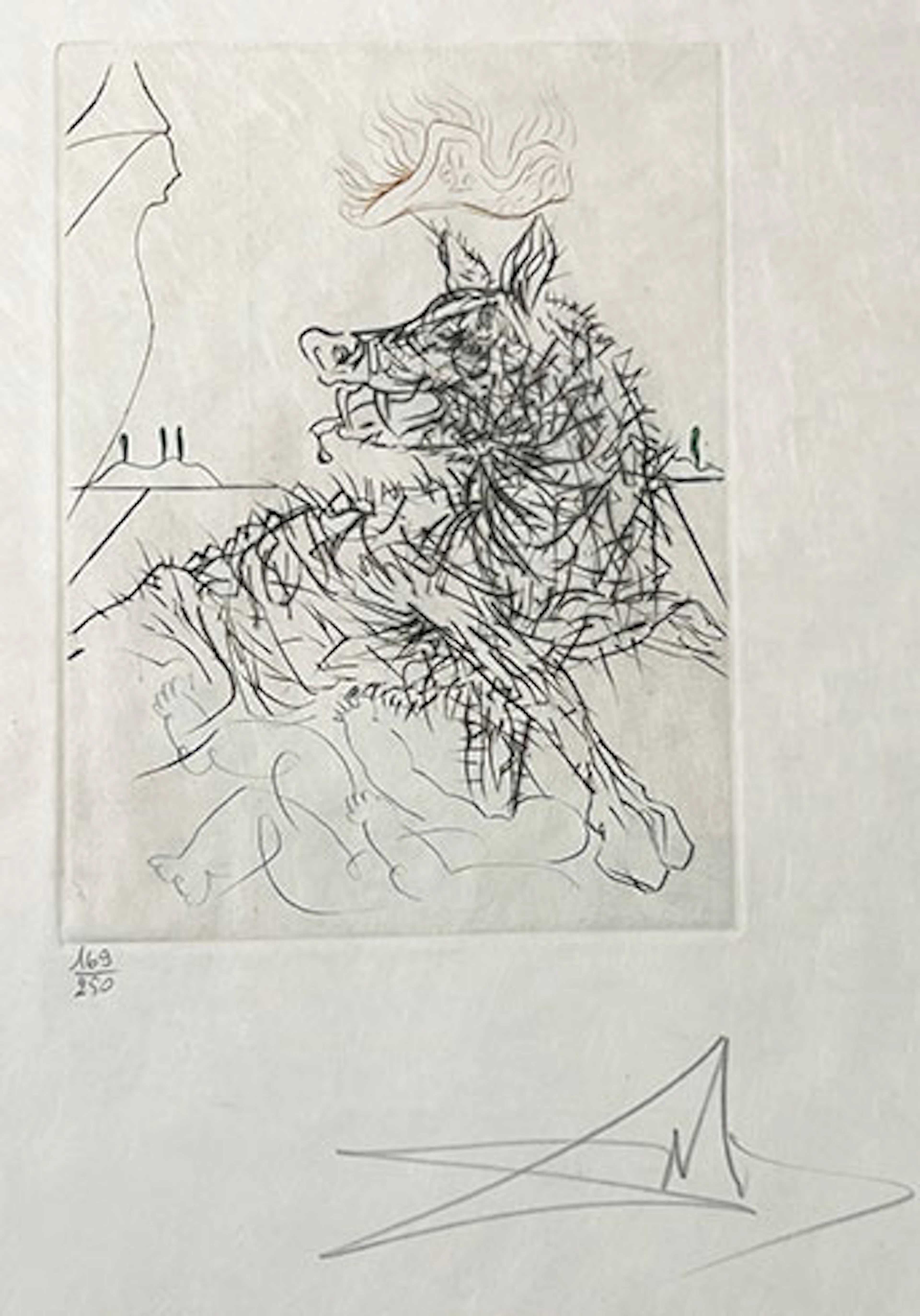 Salvador Dalí - Grabado al Aguafuerte sobre papel Japón "Richard III"