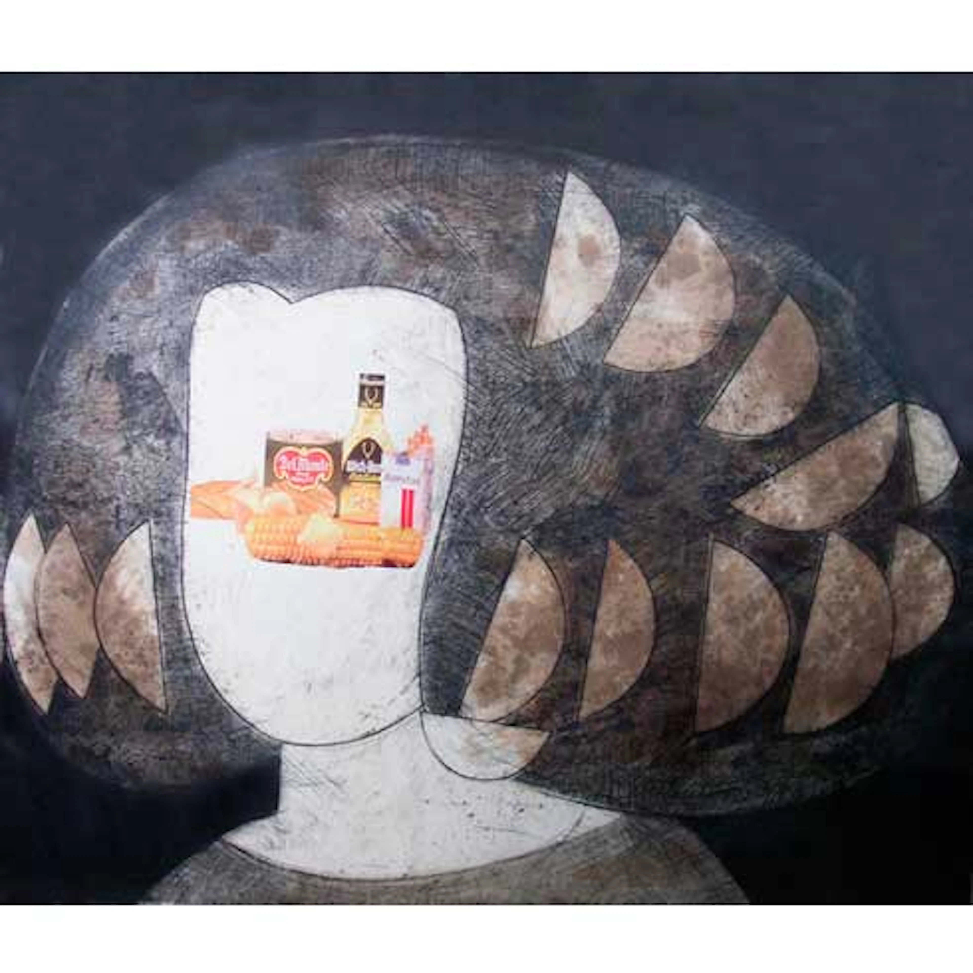 Manolo Valdés - Grabado al Aguafuerte y Collage "Cabeza"