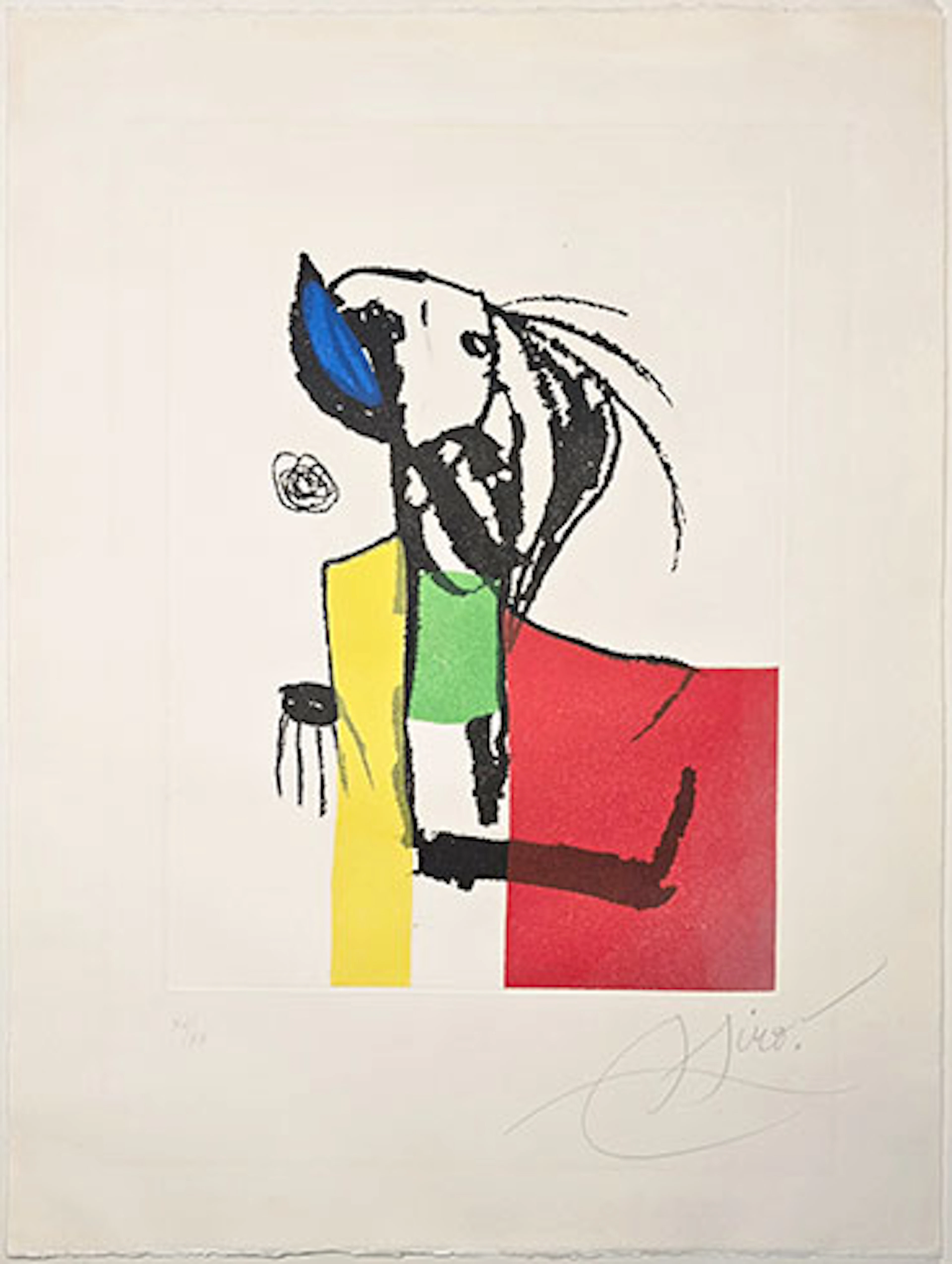 Joan Miró - Grabado al Aguafuerte y Aguatinta "Chanteur des Rues IV"