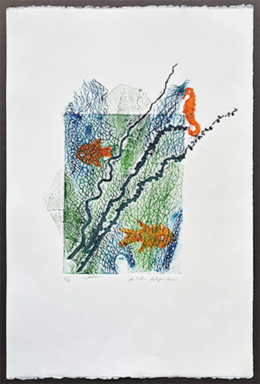 Antolín Alejandre Ruiz - Collagraph "Fondo Marino I"