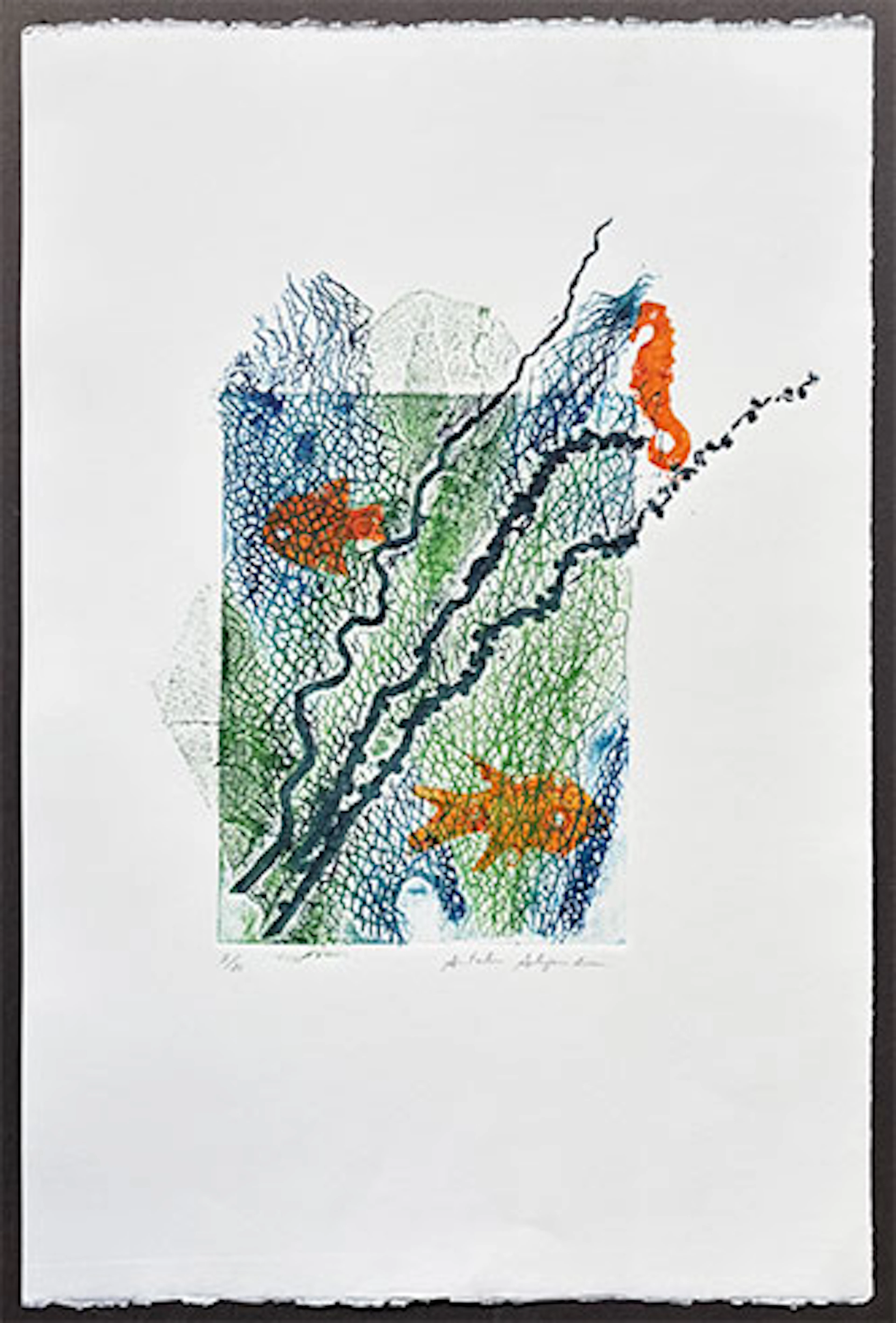 Antolín Alejandre Ruiz - Collagraph "Fondo Marino I"