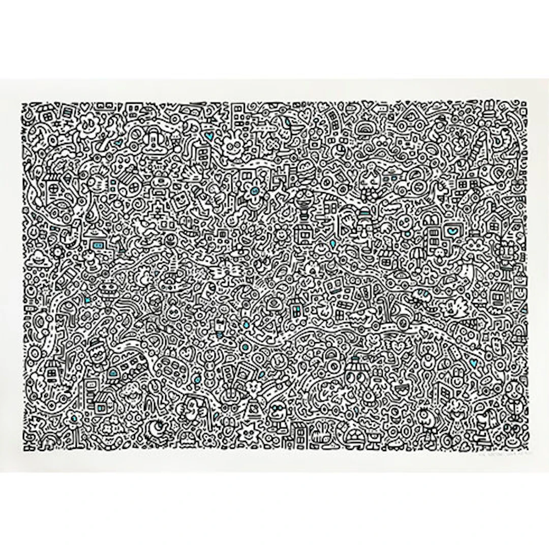 Mr Doodle - Impresión en Relieve "City Blues"