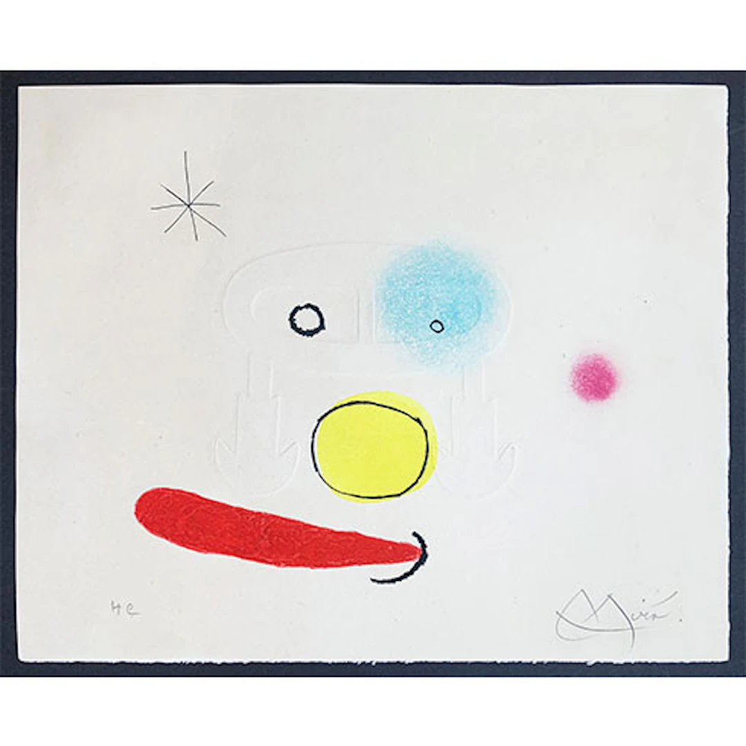 Joan Miró - Grabado al Aguafuerte, Aguatinta y Carborundum "Le Bijou"