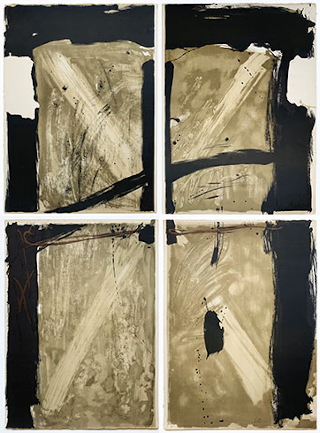 Antoni Tàpies - Obra Gráfica formada por 4 Litografías "Sin Título"