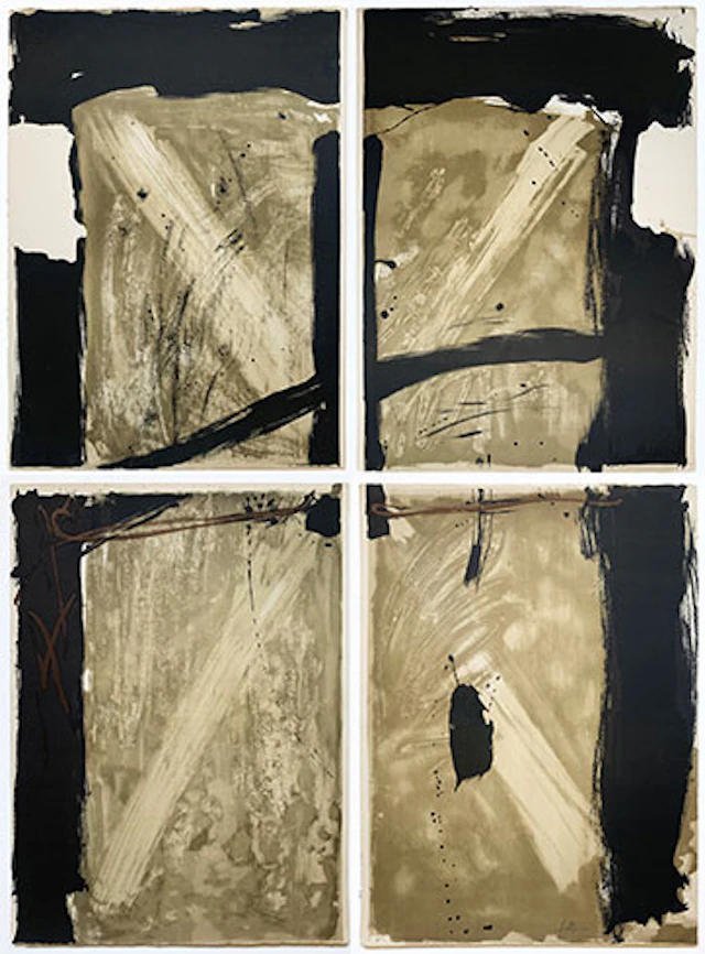 Antoni Tàpies - Obra Gráfica formada por 4 Litografías "Sin Título"