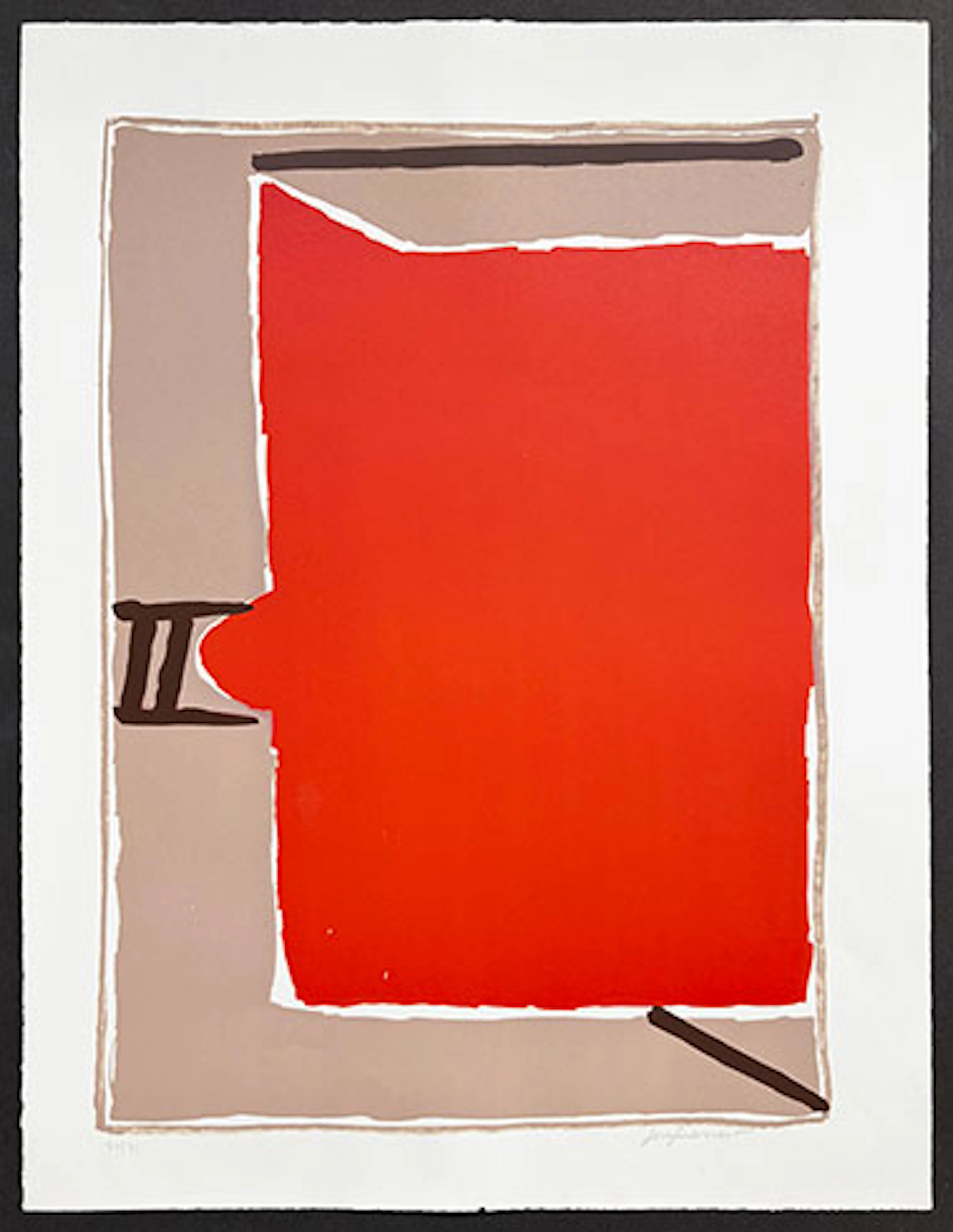 José Guerrero - Litografía a 3 tintas "Sin título (Correspondiendo.