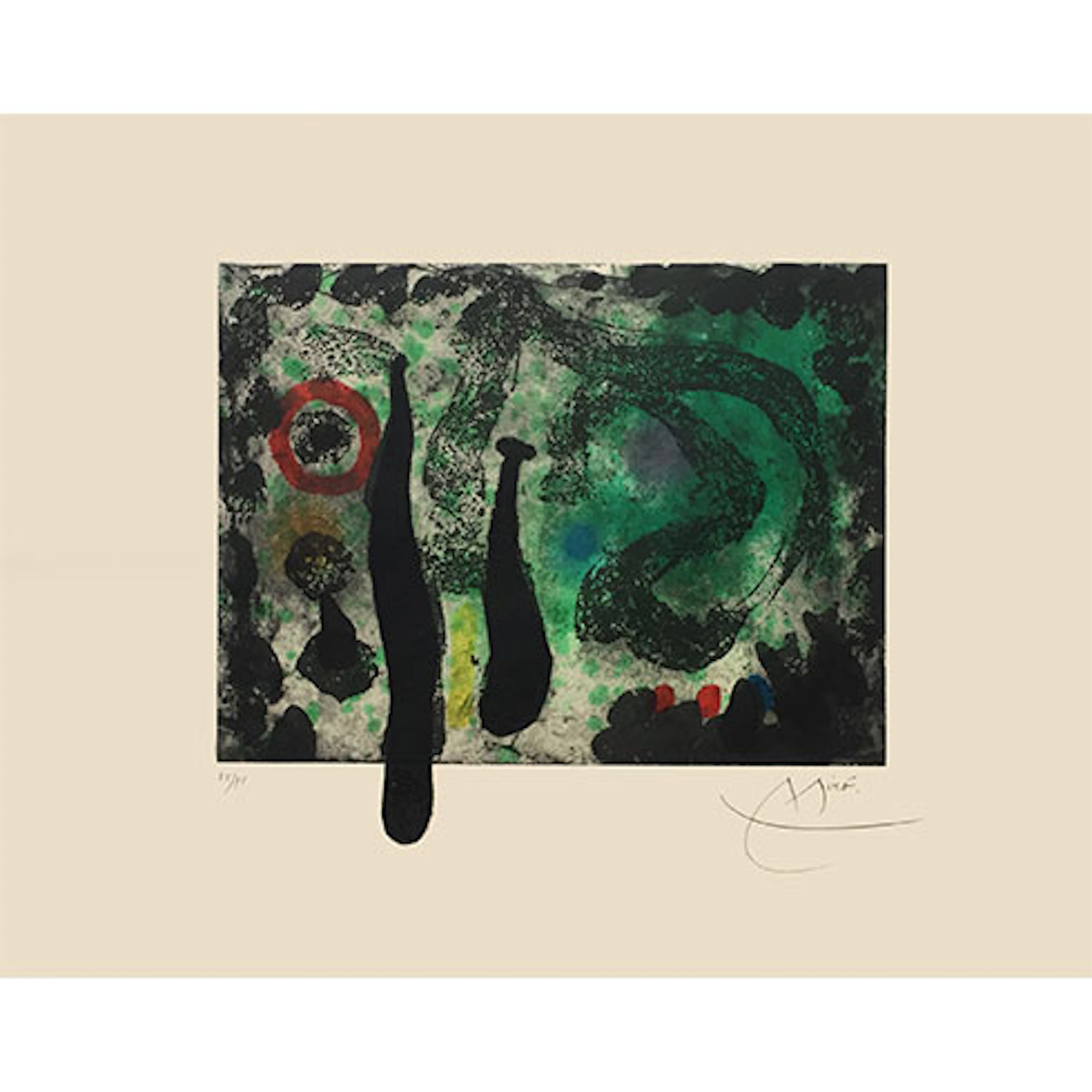 Joan Miró - Grabado al Aguafuerte, Aguatinta y Carburundum "Le Jardin