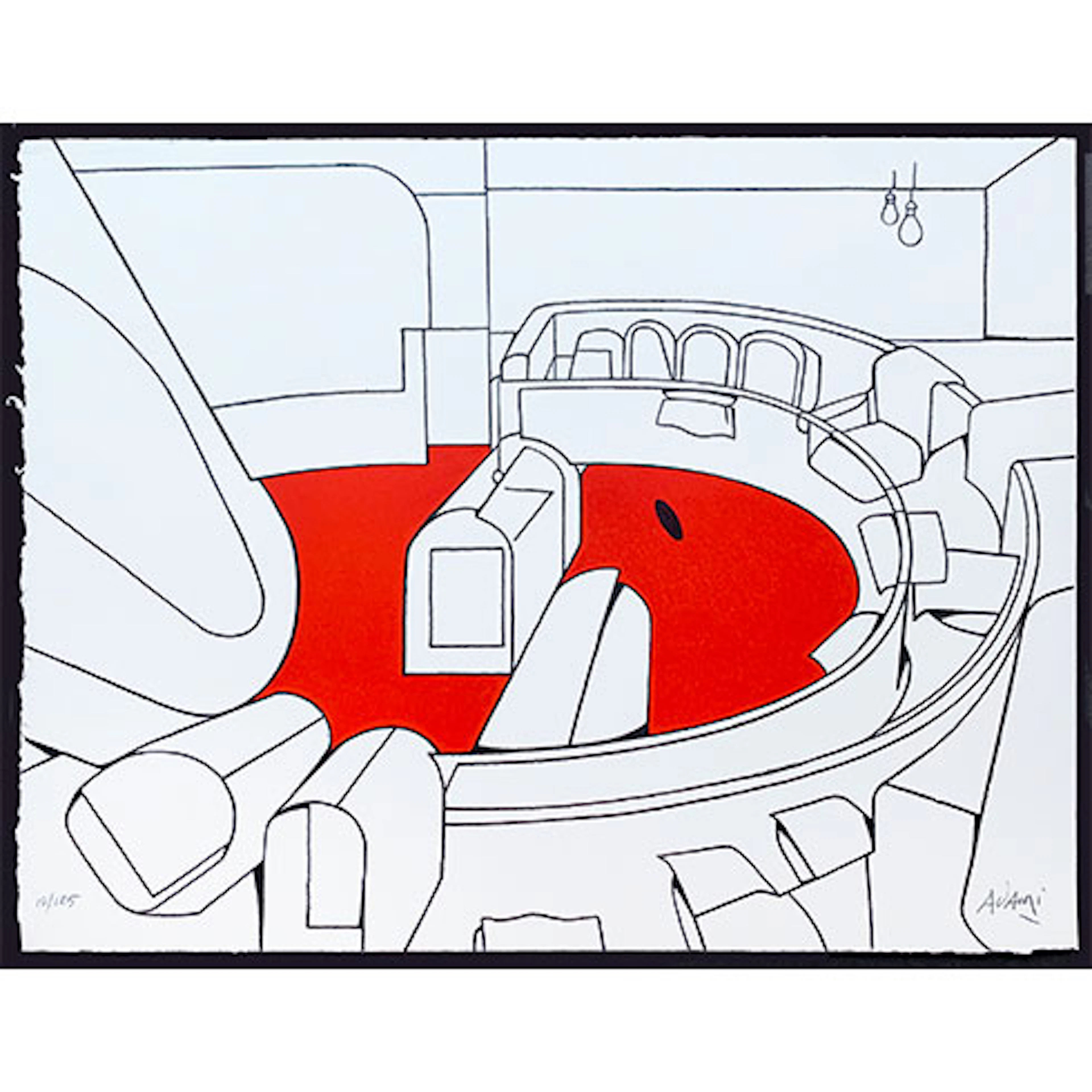 Valerio Adami - Litografía "Il Círculo de Piedra"