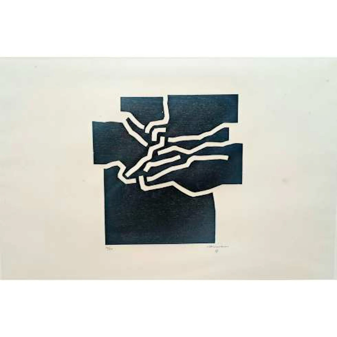 Eduardo Chillida - Xilografía "Beltza IV"