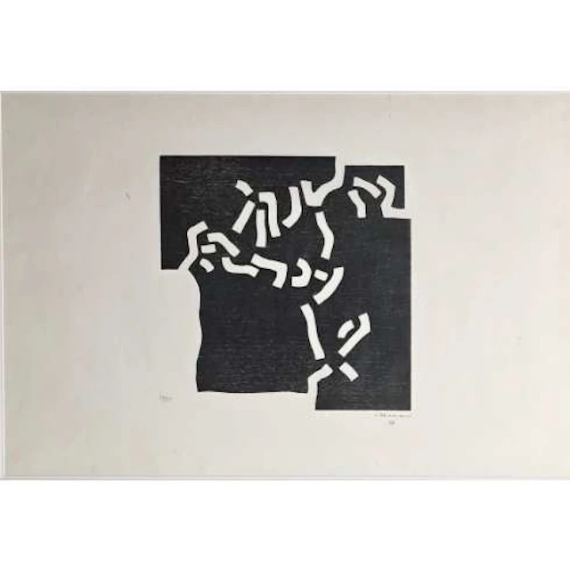 Eduardo Chillida - Xilografía "Beltza II"
