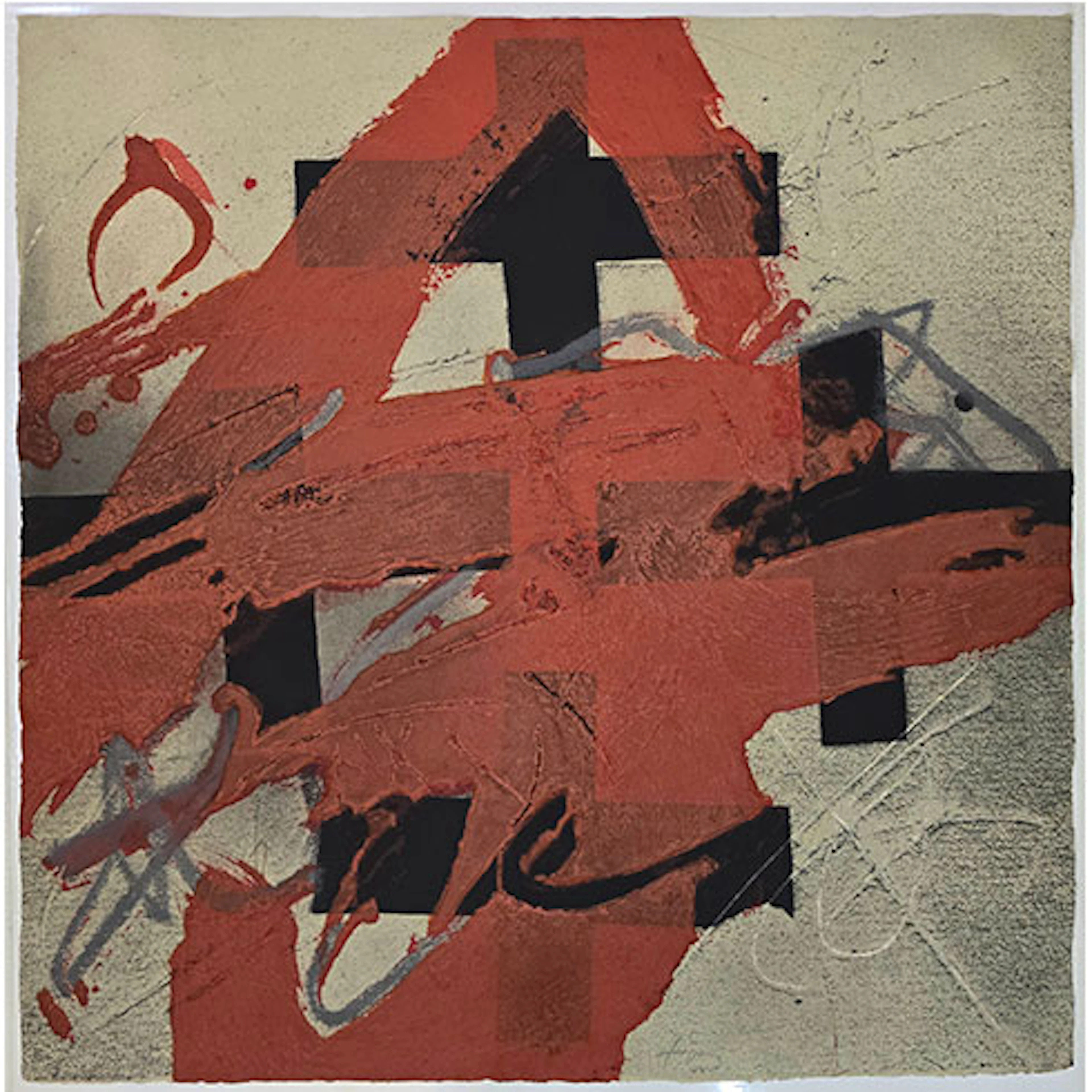 Antoni Tàpies - Grabado al Aguafuerte y Gofrado "Cobert de Roig"