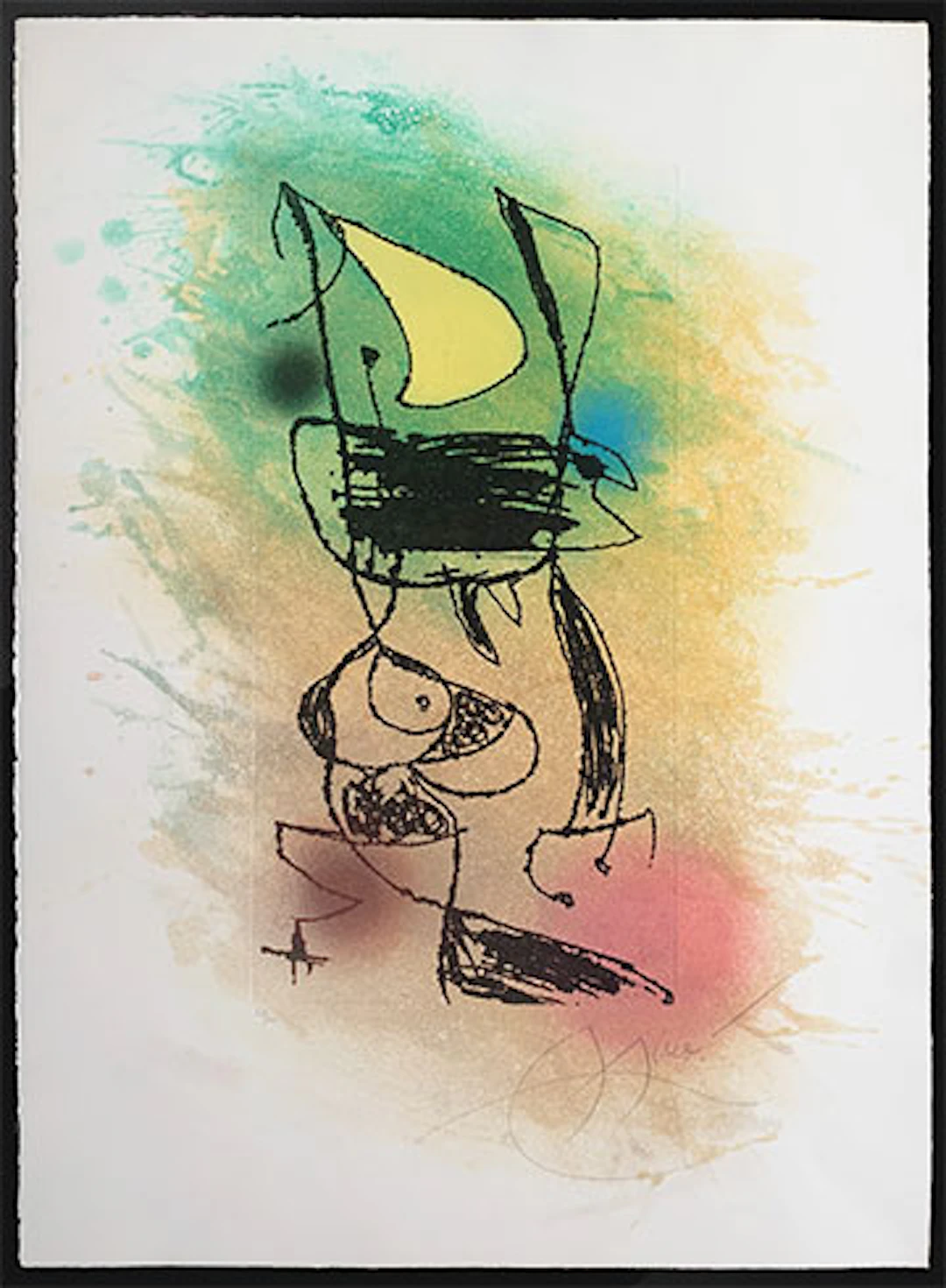 Joan Miró - Grabado al Aguafuerte y Aguatinta "Le Grillon Sous la Lune"