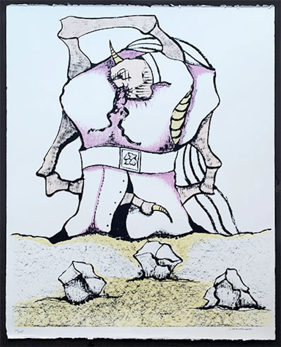 Jorge Camacho - Litografía "Il Círculo de Piedra"