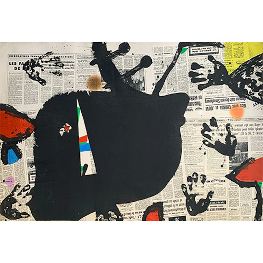 Joan Miró - Grabado al Aguatinta sobre fondo de Litografía "Les Mains Sales"