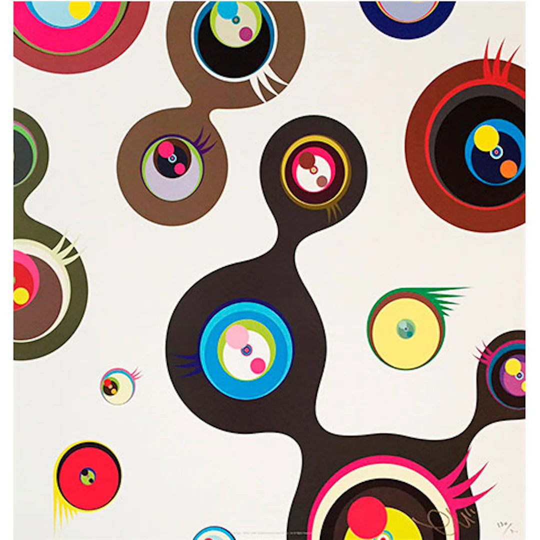Takashi Murakami - Offset Litográfico en colores "Jellyfish Eyes - White 2"