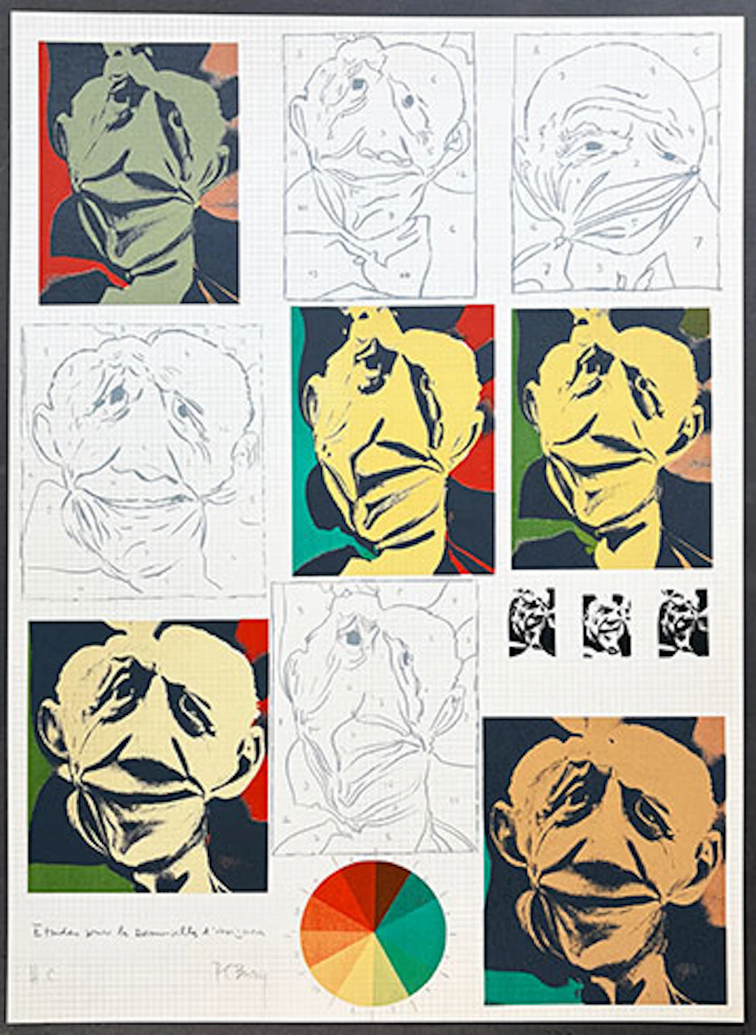 Pol Bury - Litografía "Studies for les Demoiselles d'Avignon" (Hommage