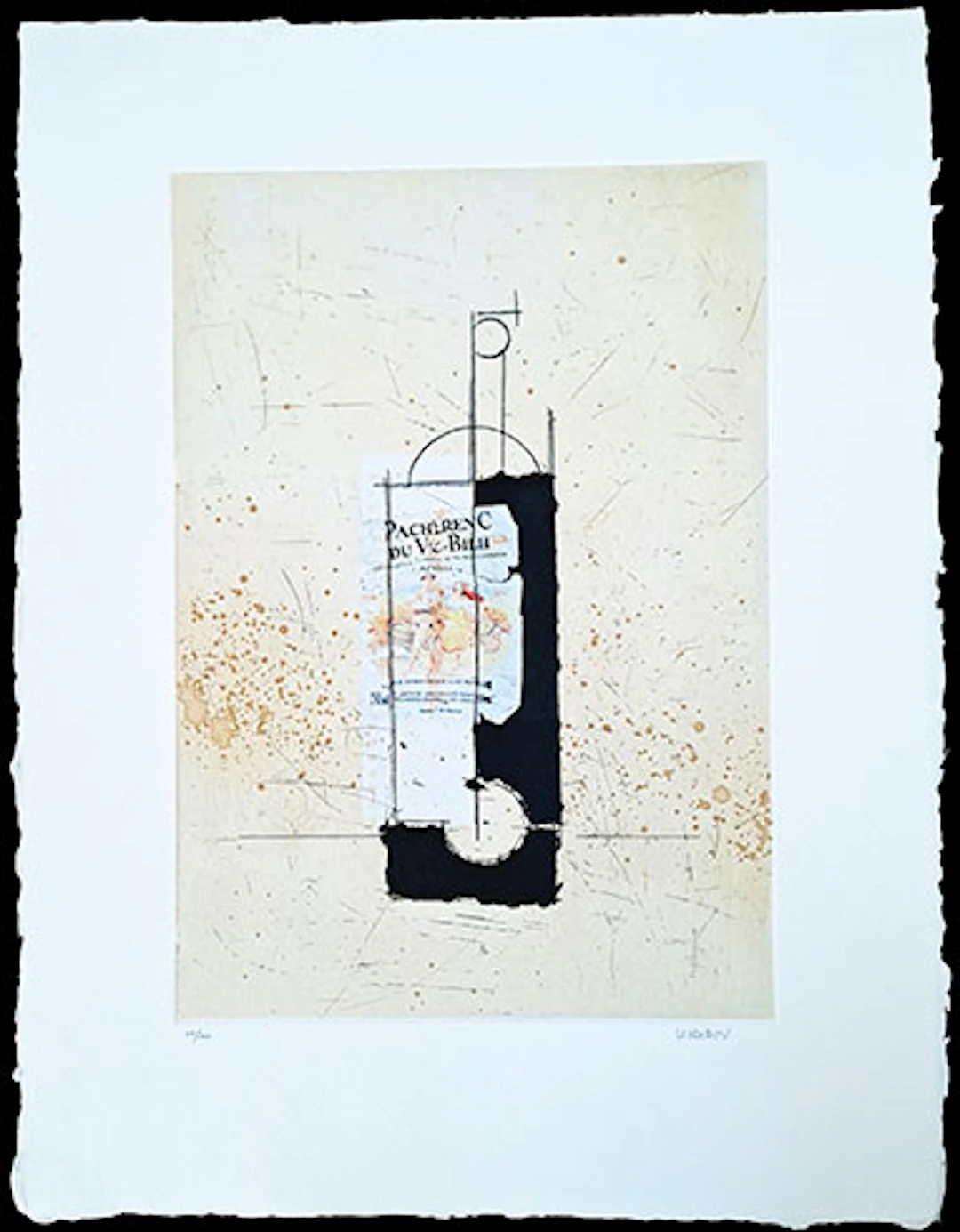 Manolo Valdés - Grabado al Aguafuerte y Collage "El Cubismo como Pretexto" #9