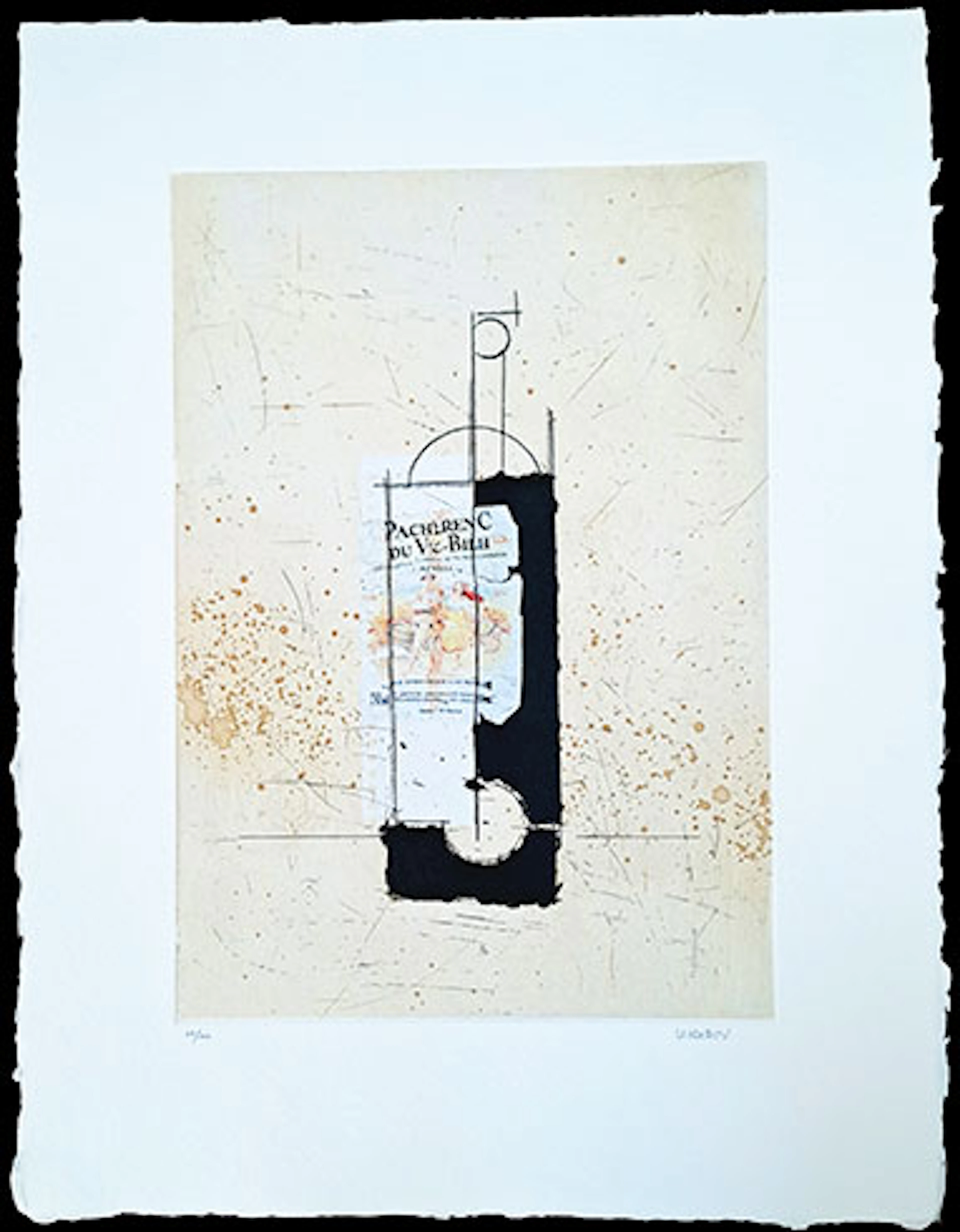 Manolo Valdés - Grabado al Aguafuerte y Collage "El Cubismo como Pretexto" #9