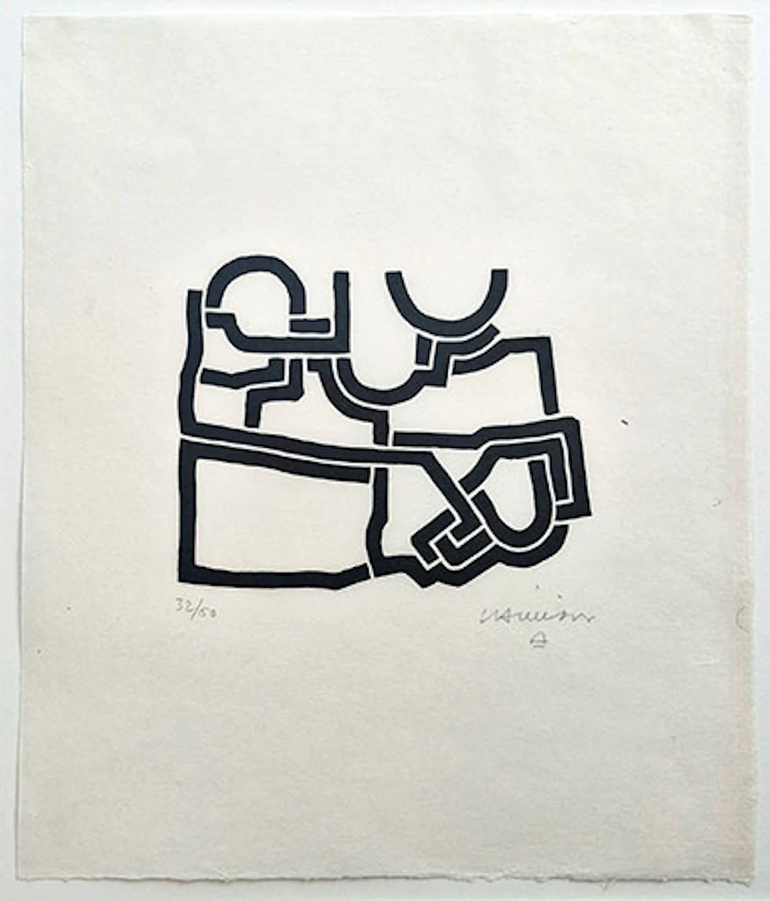 Eduardo Chillida - Xilografía sobre papel Japón "Más Allá" X