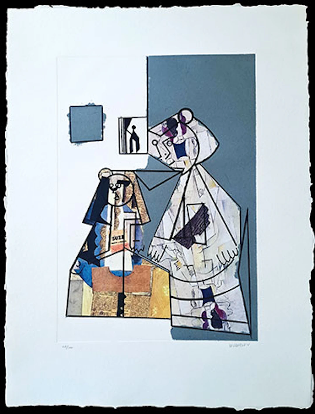 Manolo Valdés - Grabado al Aguafuerte y Collage "El Cubismo como Pretexto" #11