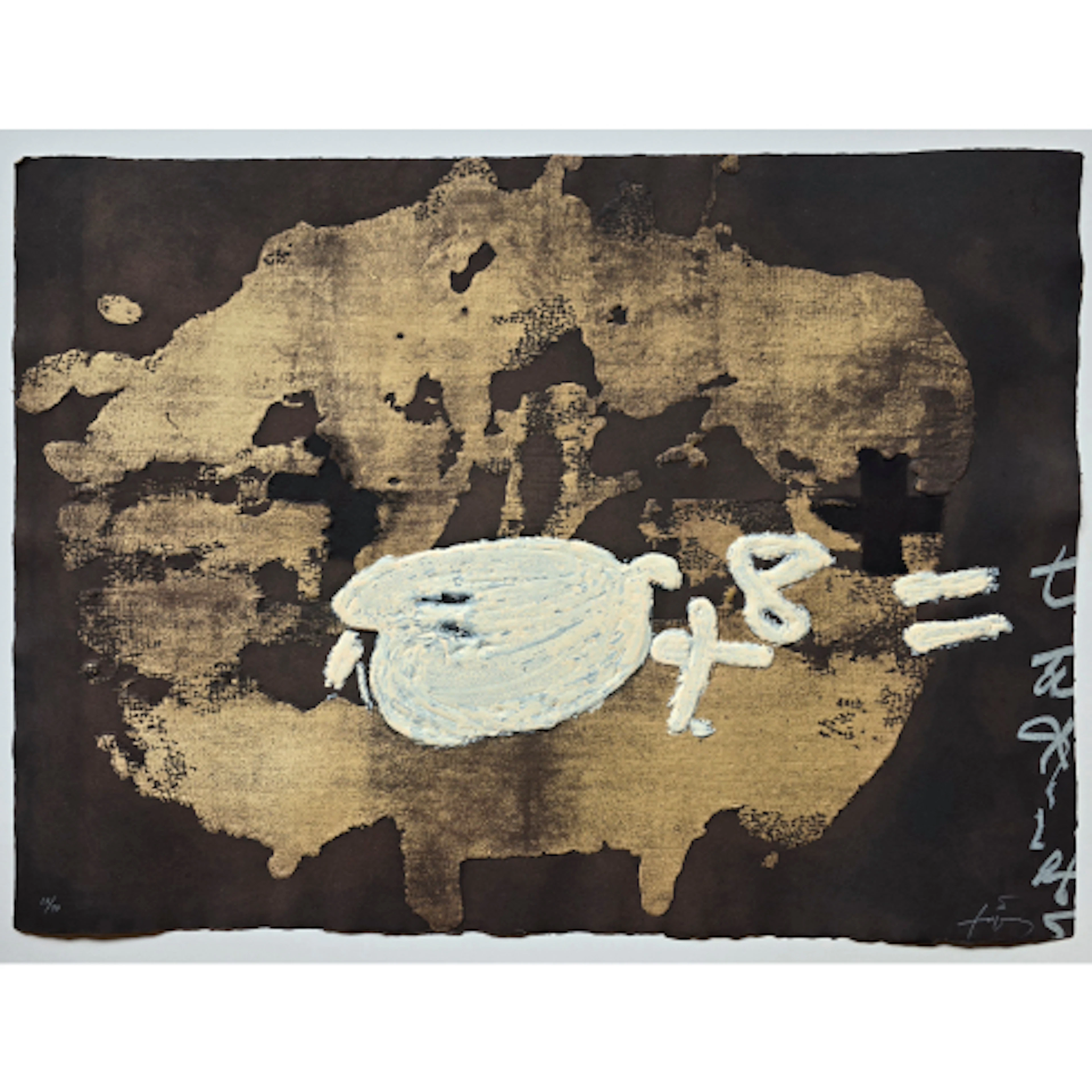 Antoni Tàpies - Grabado al Aguafuerte y Carborundum con Relieve "Objectes"