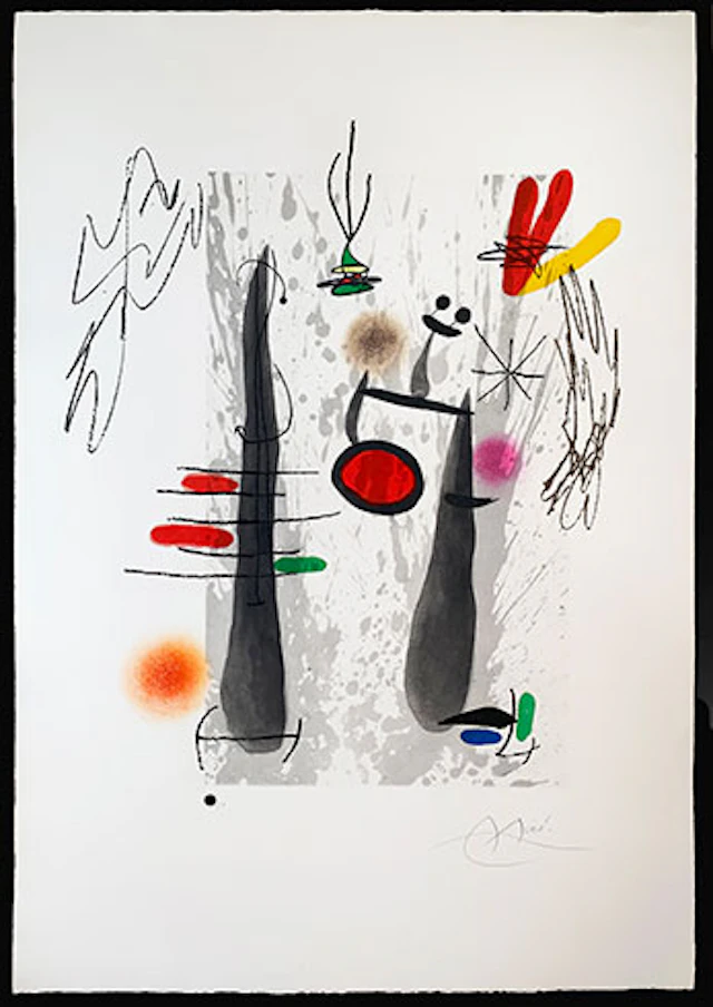 Joan Miró - Grabado al Aguafuerte y Aguatinta "La Longue et l'évaporée"