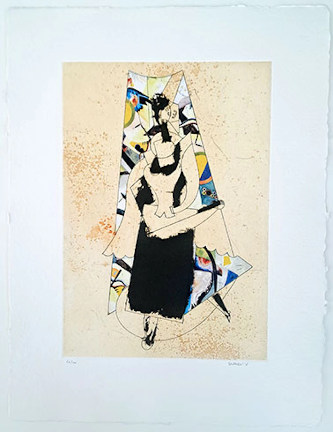 Manolo Valdés - Grabado al Aguafuerte y Collage "El Cubismo como Pretexto" #3