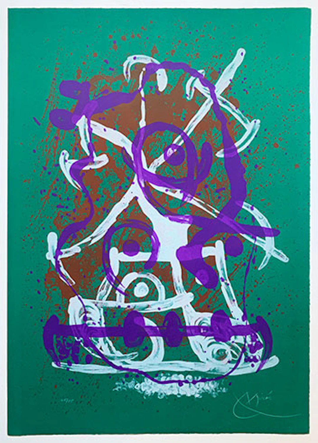 Joan Miró - Litografía "Chevauchée-vert violet brun"