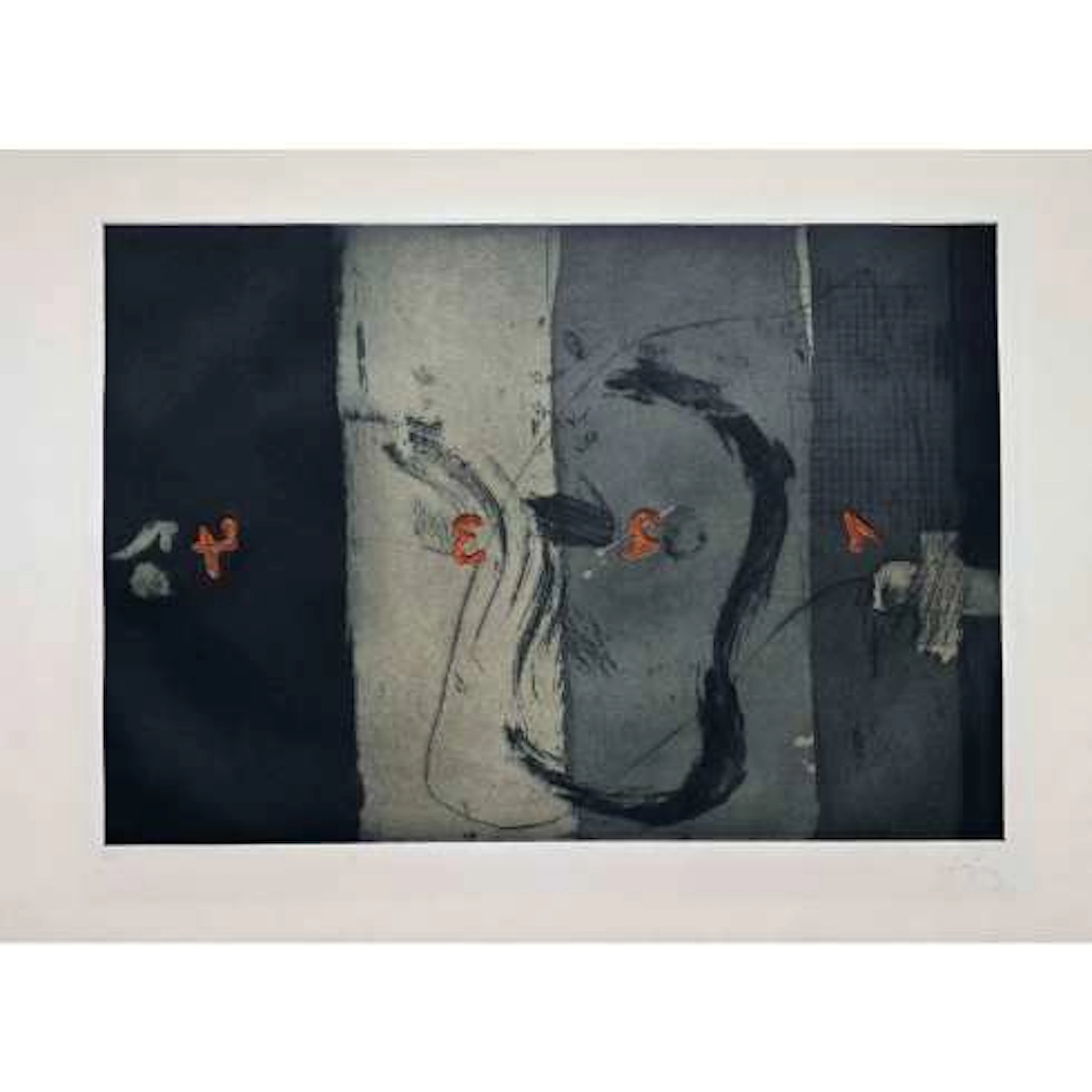 Antoni Tàpies - Grabado al Aguafuerte y Carborundum "Quatre Franges"