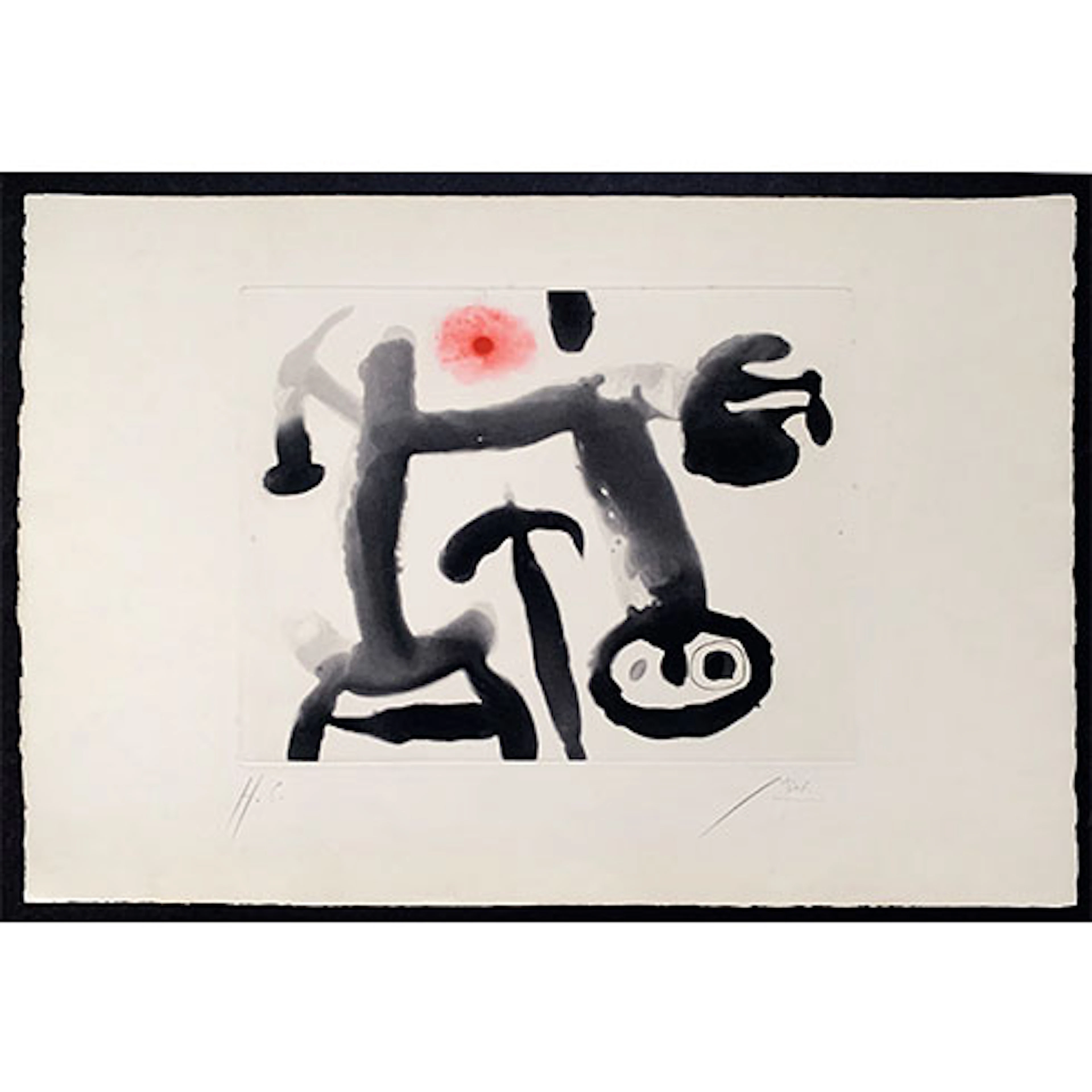 Joan Miró - Grabado lavado, Aguatinta y Aguafuerte "Le Monocle" (El Monóculo)
