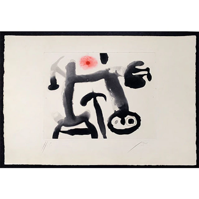 Joan Miró - Grabado lavado, Aguatinta y Aguafuerte "Le Monocle" (El Monóculo)
