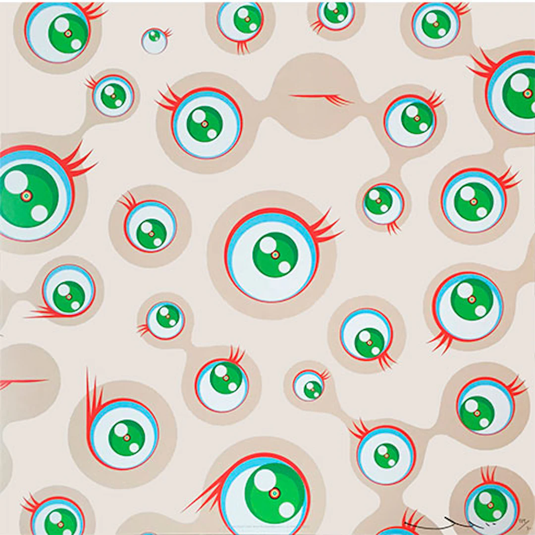 Takashi Murakami - Offset Litográfico en colores "Jellyfish Eyes - Cream"