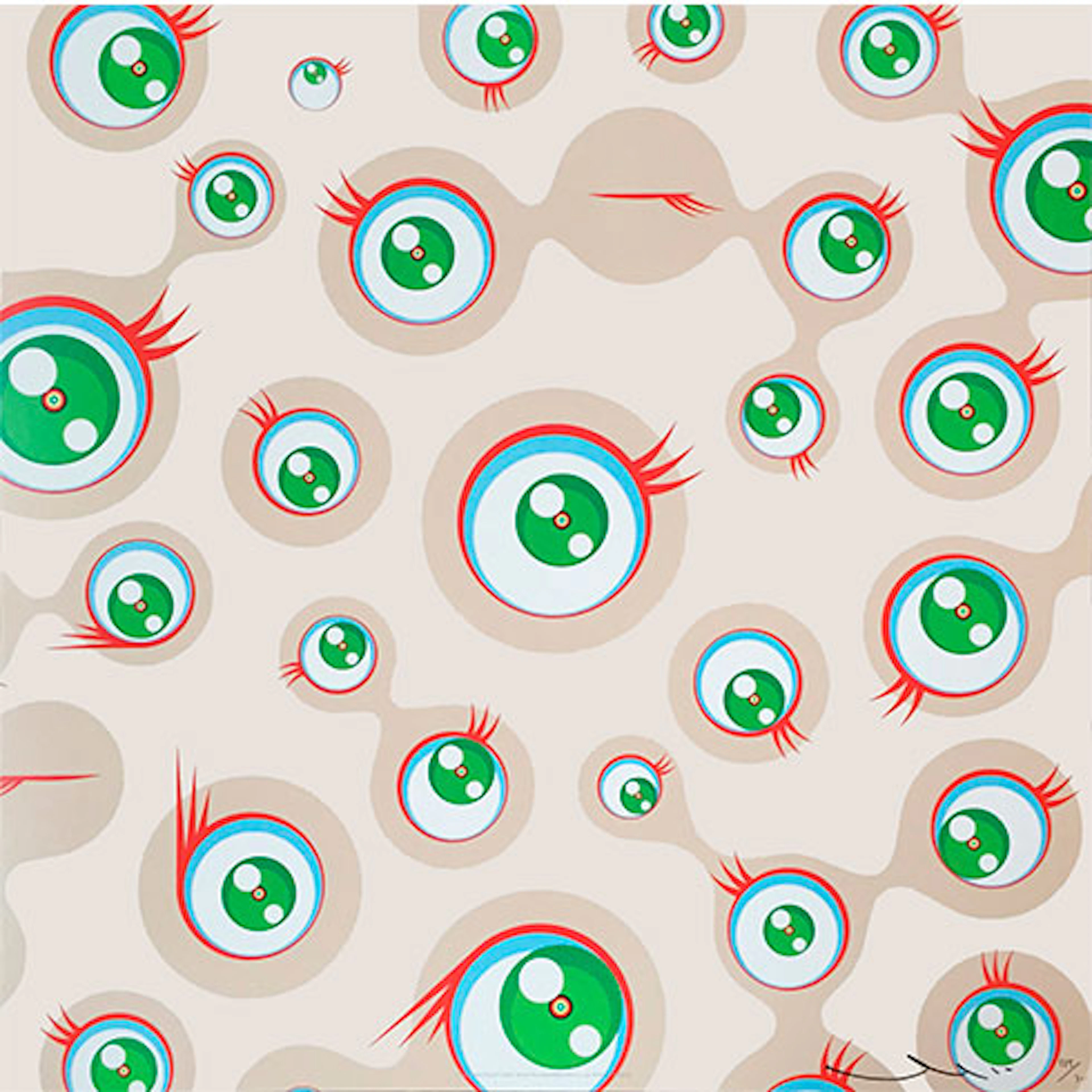 Takashi Murakami - Offset Litográfico en colores "Jellyfish Eyes - Cream"