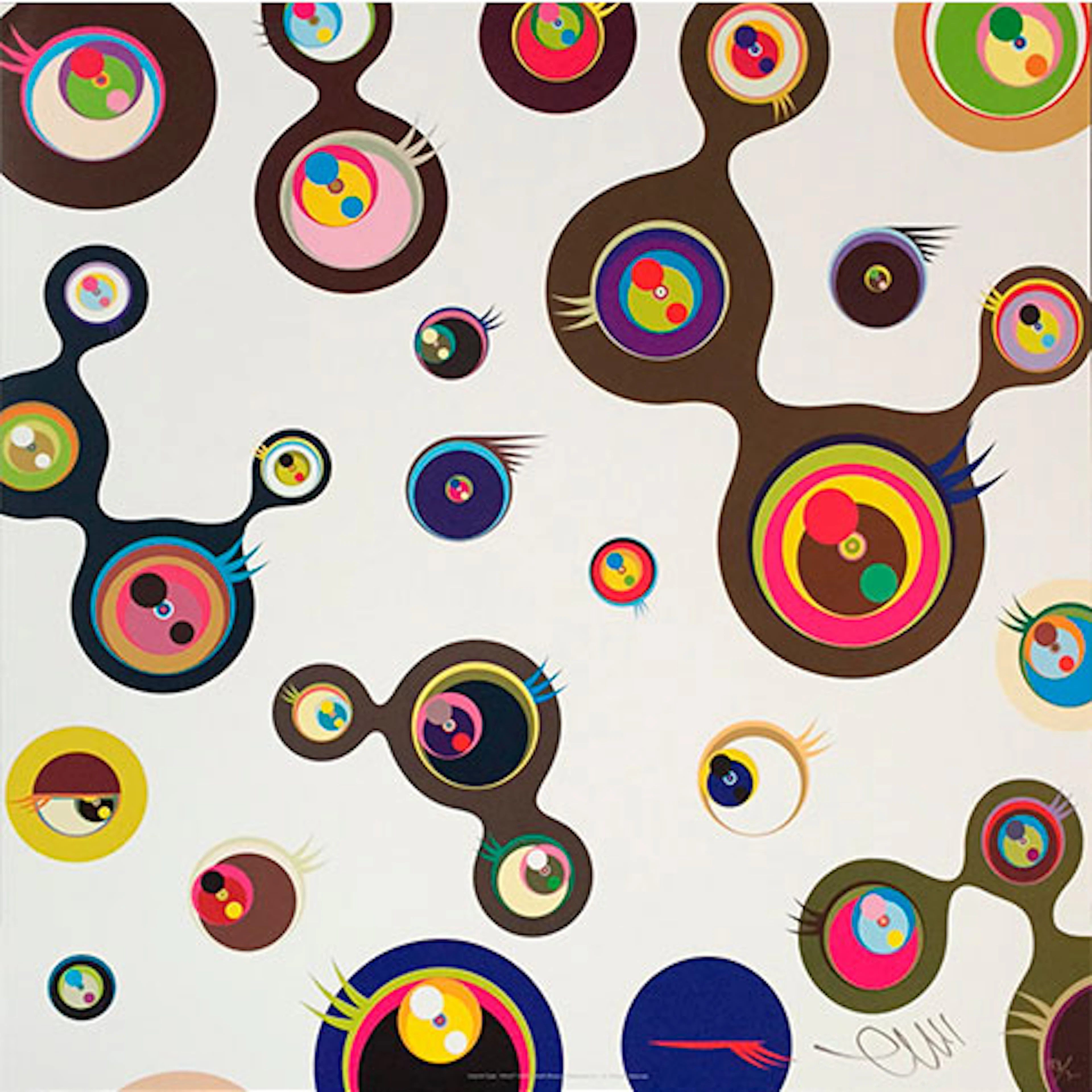 Takashi Murakami - Offset Litográfico en colores "Jellyfish Eyes - White 3"