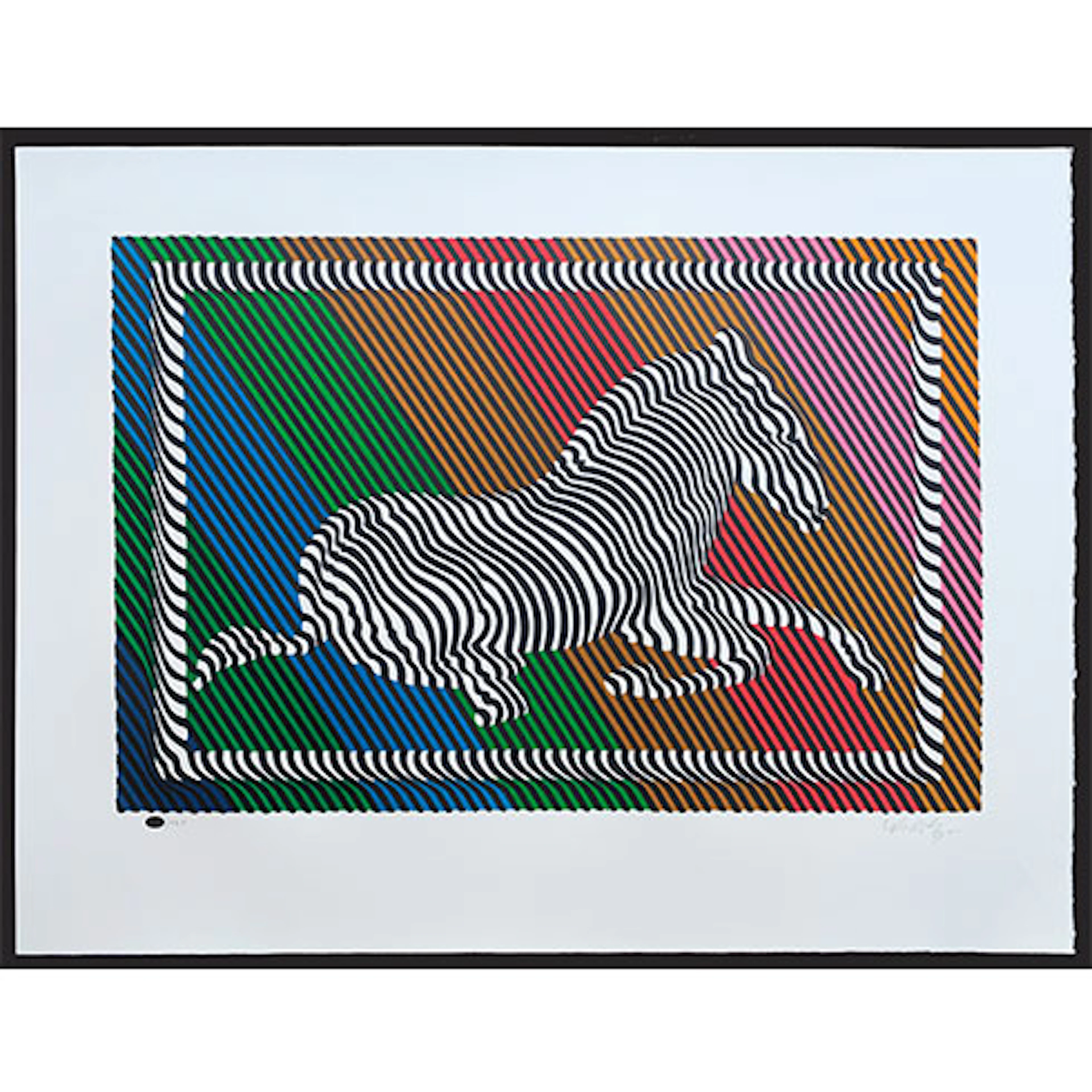 Victor Vasarely - Litografía en colores "Zebra No.3"