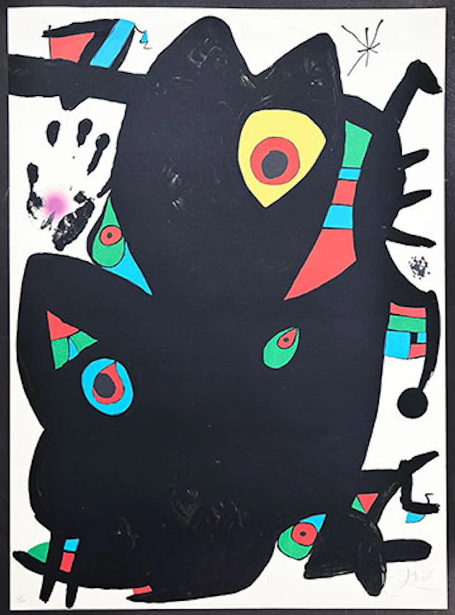 Joan Miró - Litografía en colores "Mont-Roig 2"