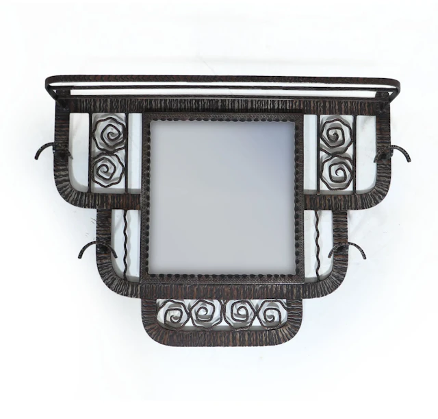 Wrought Iron Coat Rack mirror by Paul Kiss