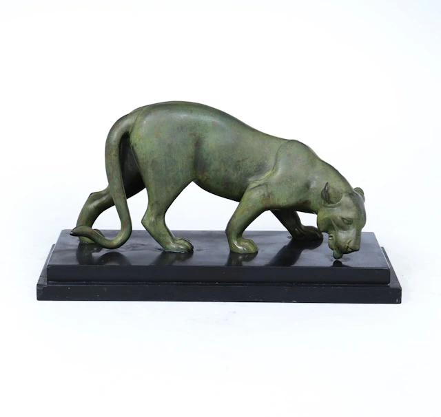 French Art Deco Bronze Panther by Irénée Rochard, c.1920s